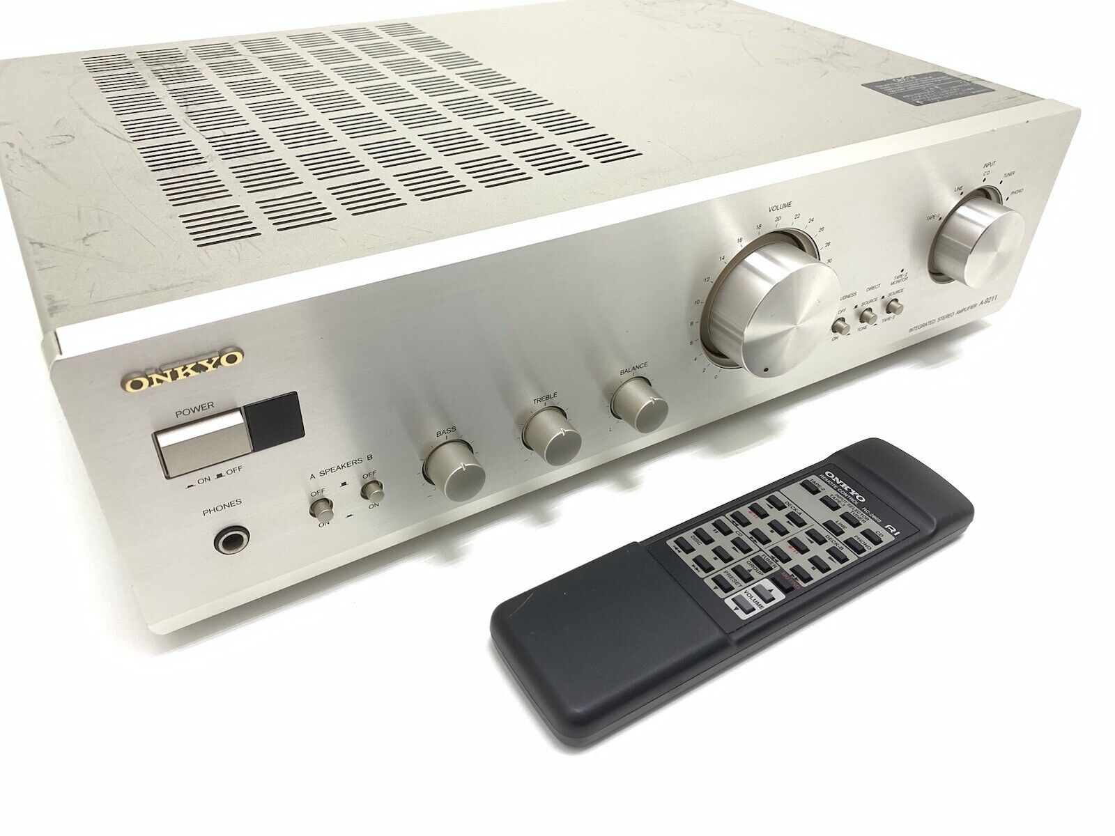 ONKYO A-9211 Integrated Stereo Amplifier 80 W RMS Vintage 1997 Hi Fi Good Look