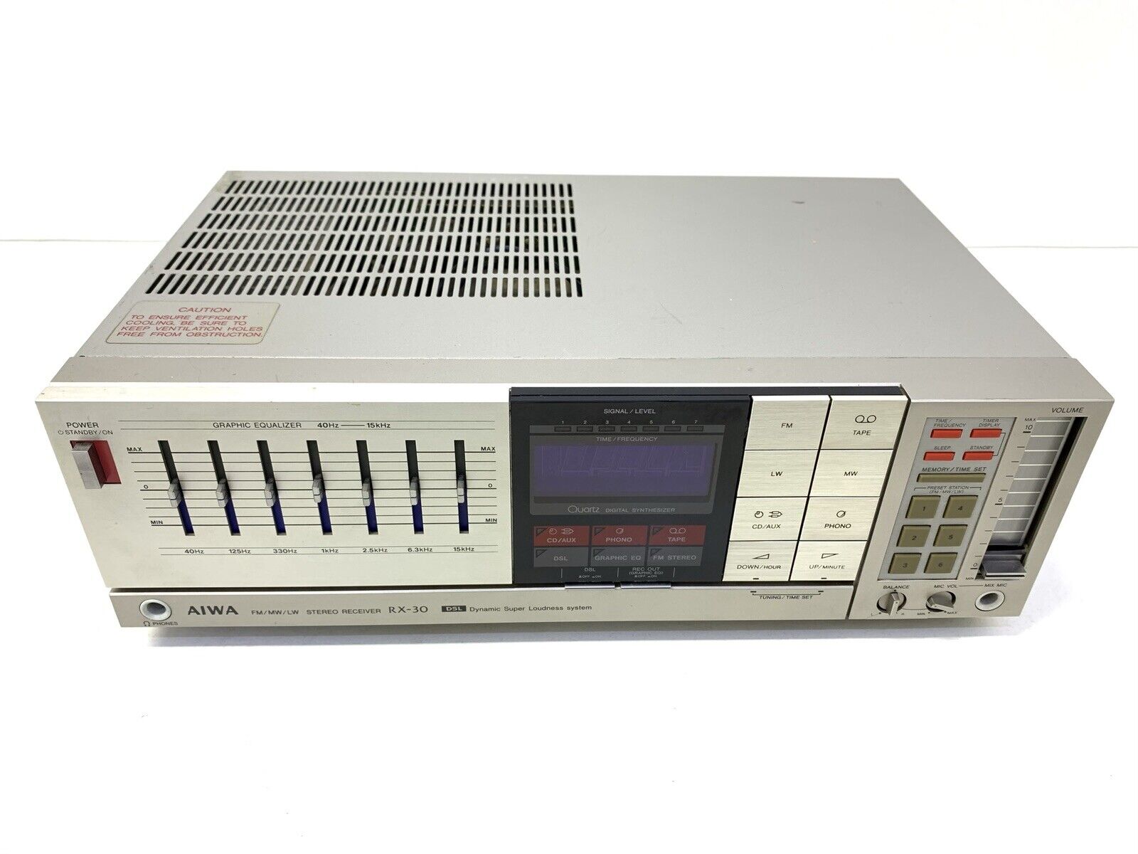 AIWA RX-30 FM MW LW Stereo Receiver 50 Watts RMS Vintage 1983 GOOD LOOK LIKE NEW