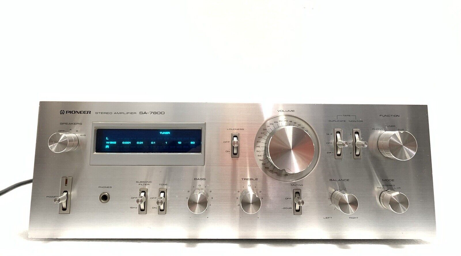 PIONEER SA-7800 Stereo Amplifier 130 Watts RMS Blue Line Vintage 1979 Good Look