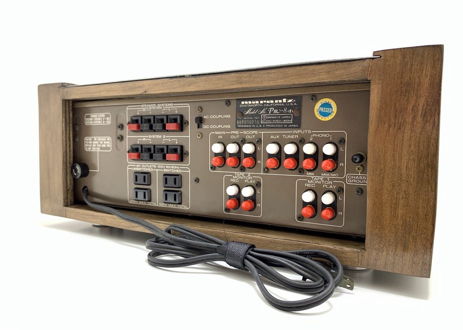 MARANTZ PM 8 Console Stereo Amplifier Vintage Wood BOX Refurbished WORK GoodLook