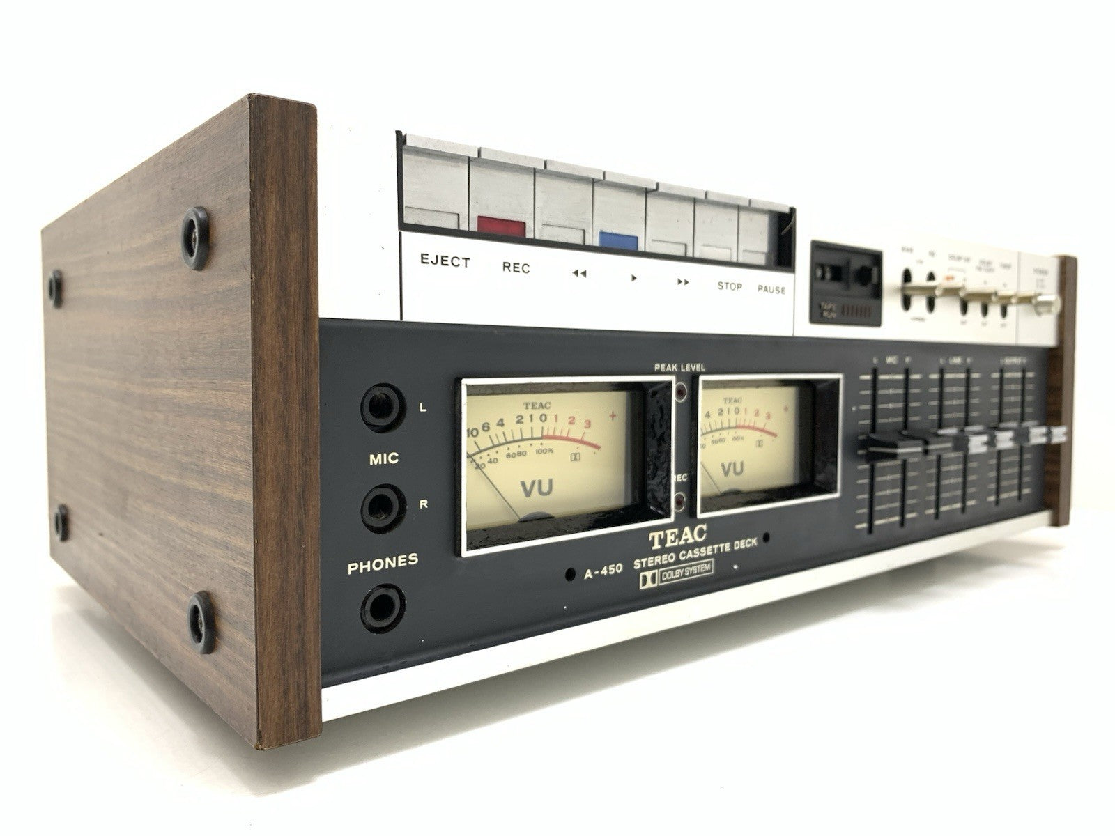 TEAC A 450 Stereo Cassette Tape Deck 2 Head Vintage 1974 Working Good Look