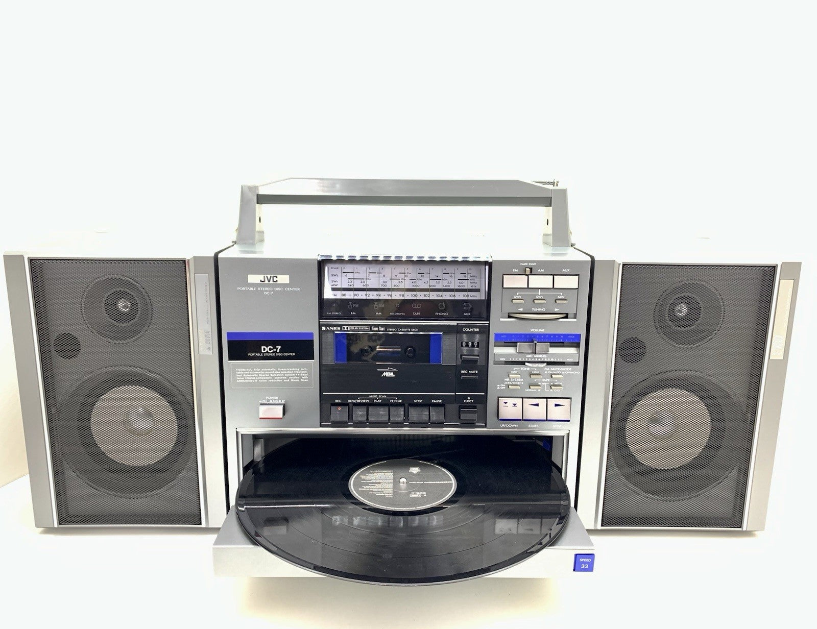 JVC DC7 BOOMBOX STEREO Radio Cassette Turntable Vintage OLD STOCK