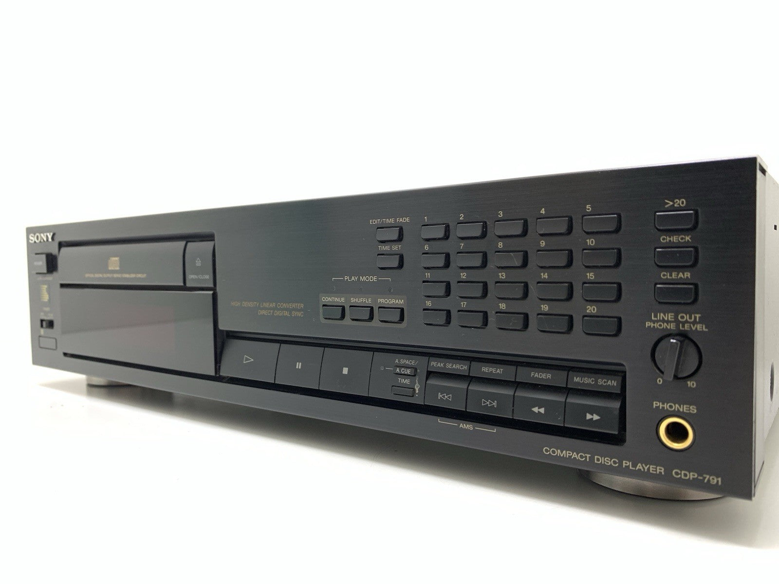 SONY CDP 791 Compact Disc CD Player HQ DAC CXD2552Q Vintage 1989 WORK Good Look