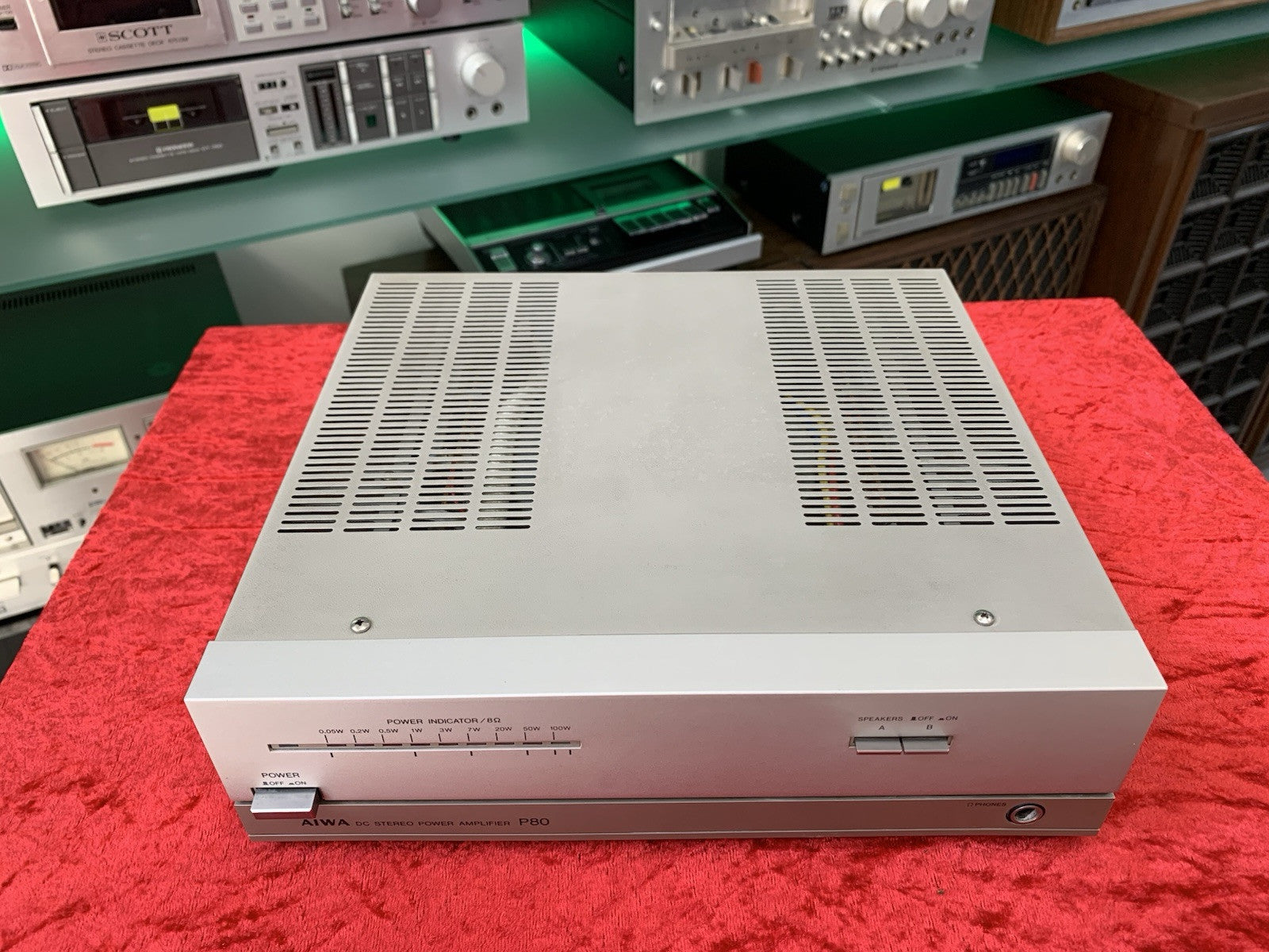 AIWA SA P 80 Stereo Power Amplifier 50+50 Watts RMS Vintage 1980 Work GOOD LOOK