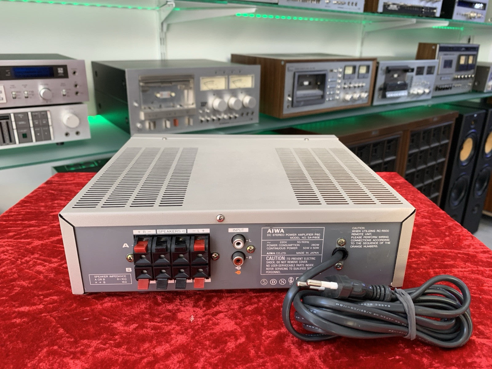 AIWA SA P 80 Stereo Power Amplifier 50+50 Watts RMS Vintage 1980 Work GOOD LOOK