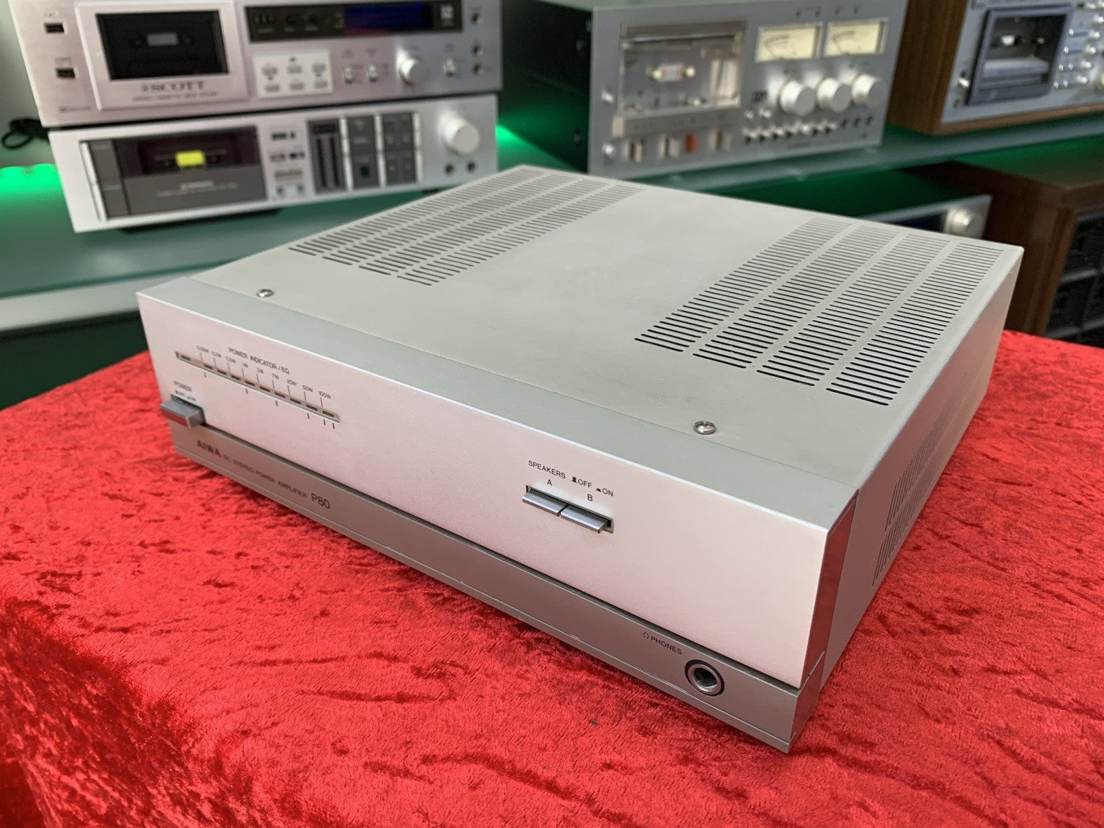 AIWA SA P 80 Stereo Power Amplifier 50+50 Watts RMS Vintage 1980 Work GOOD LOOK