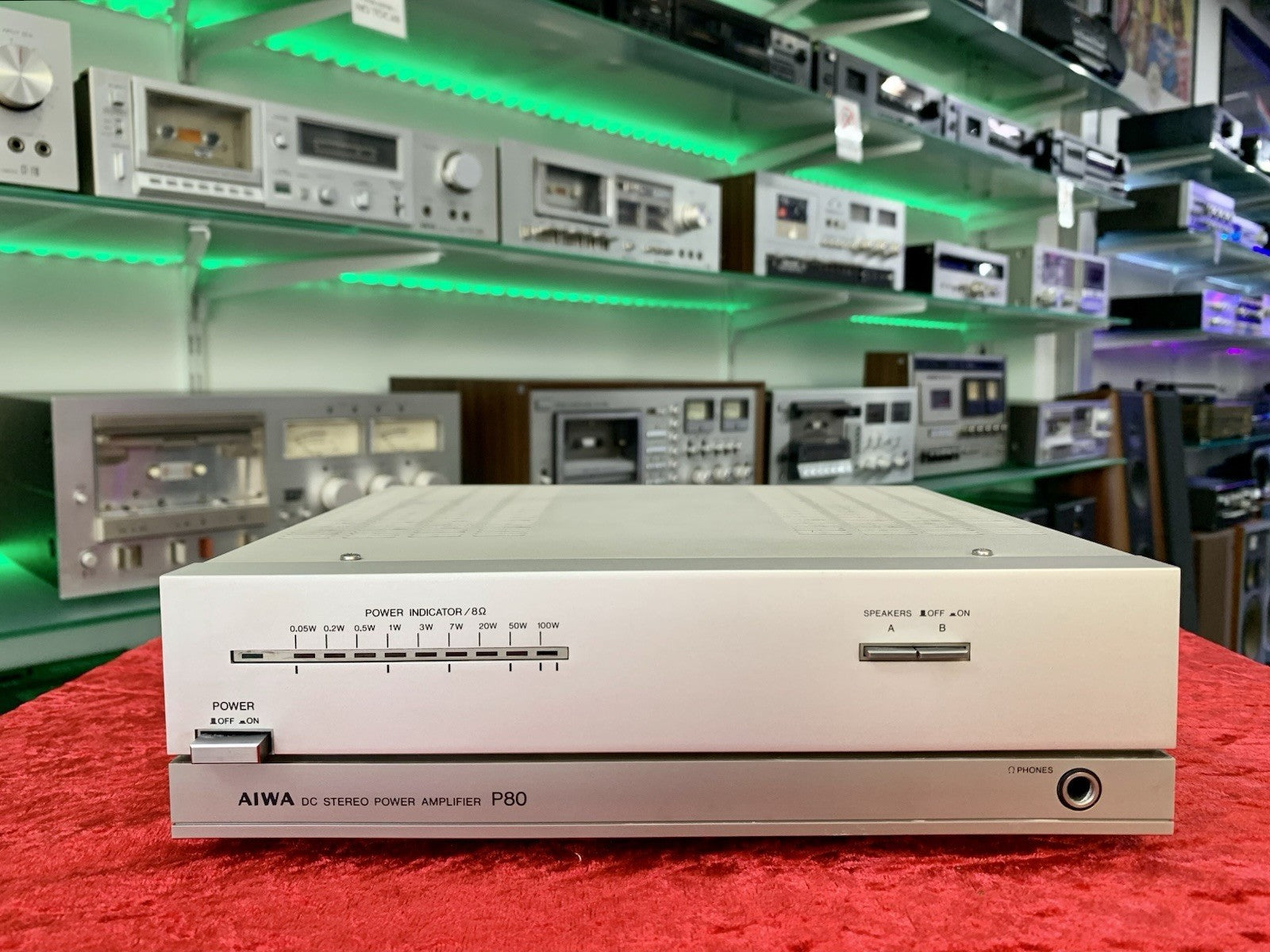 AIWA SA P 80 Stereo Power Amplifier 50+50 Watts RMS Vintage 1980 Work GOOD LOOK