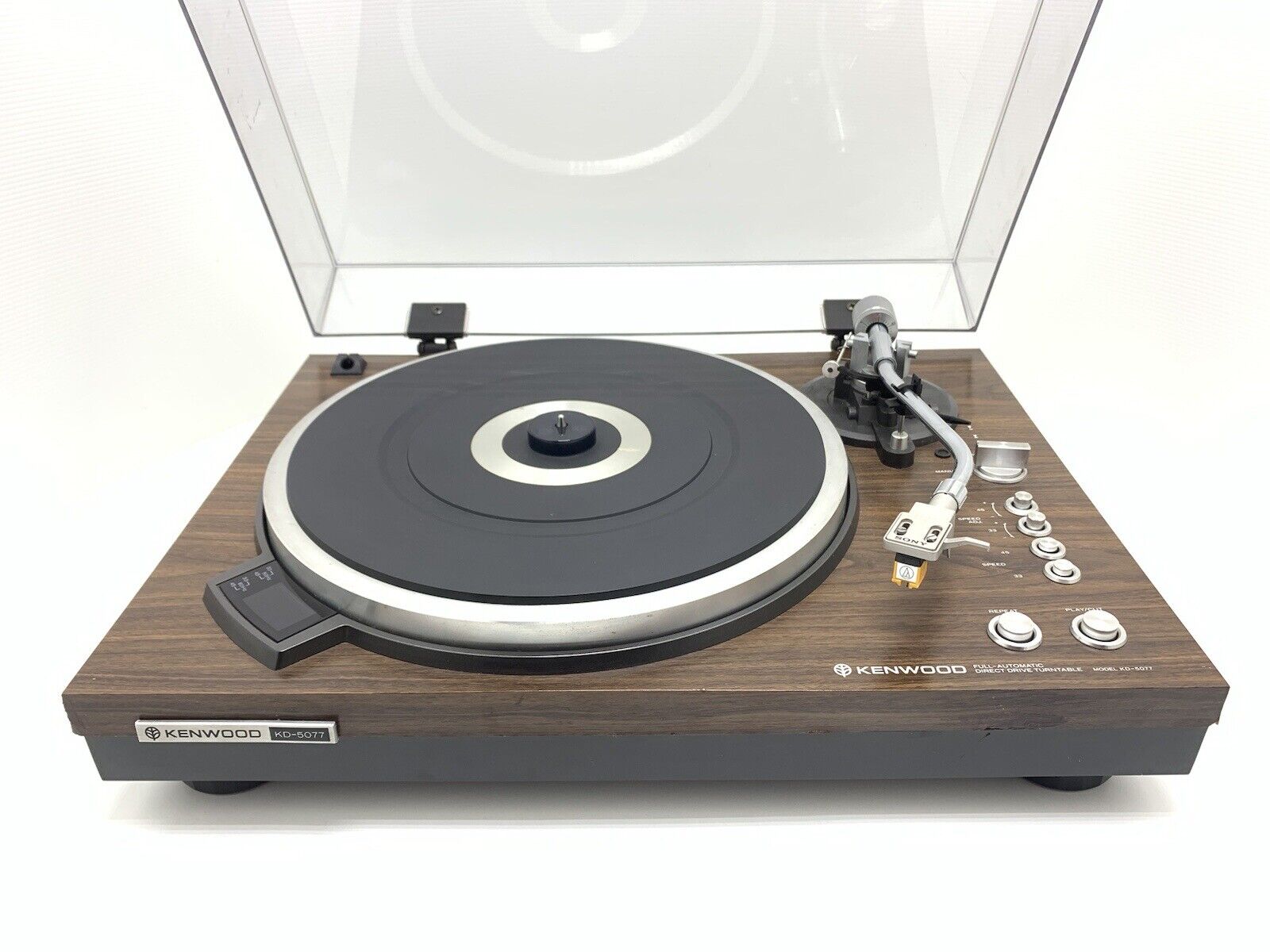 KENWOOD KD-5077 Turntable Fully Automatic Direct Drive Hi End Vintage Good Look