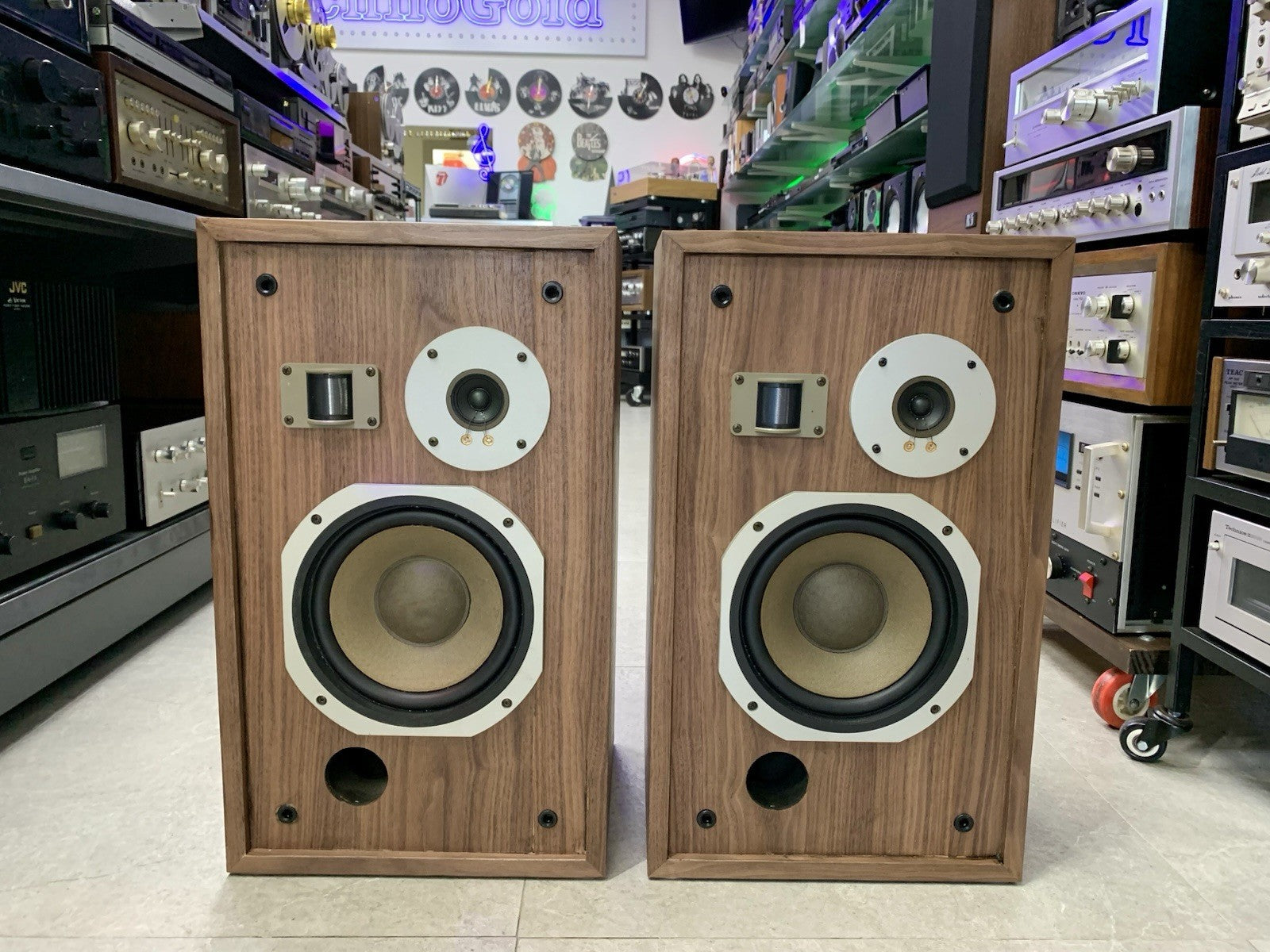 PIONEER HPM 30 SPEAKERS 60W RMS 3Way Vintage 1979 WORK New Wood Walnut GOOD LOOK