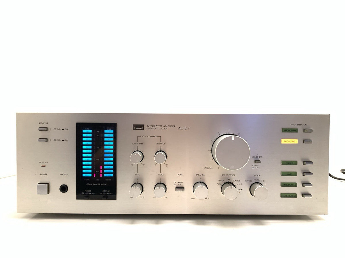 SANSUI AU D7 Integrate Stereo Amplifier 65+65 Watts RMS Vintage 1980 Good Look