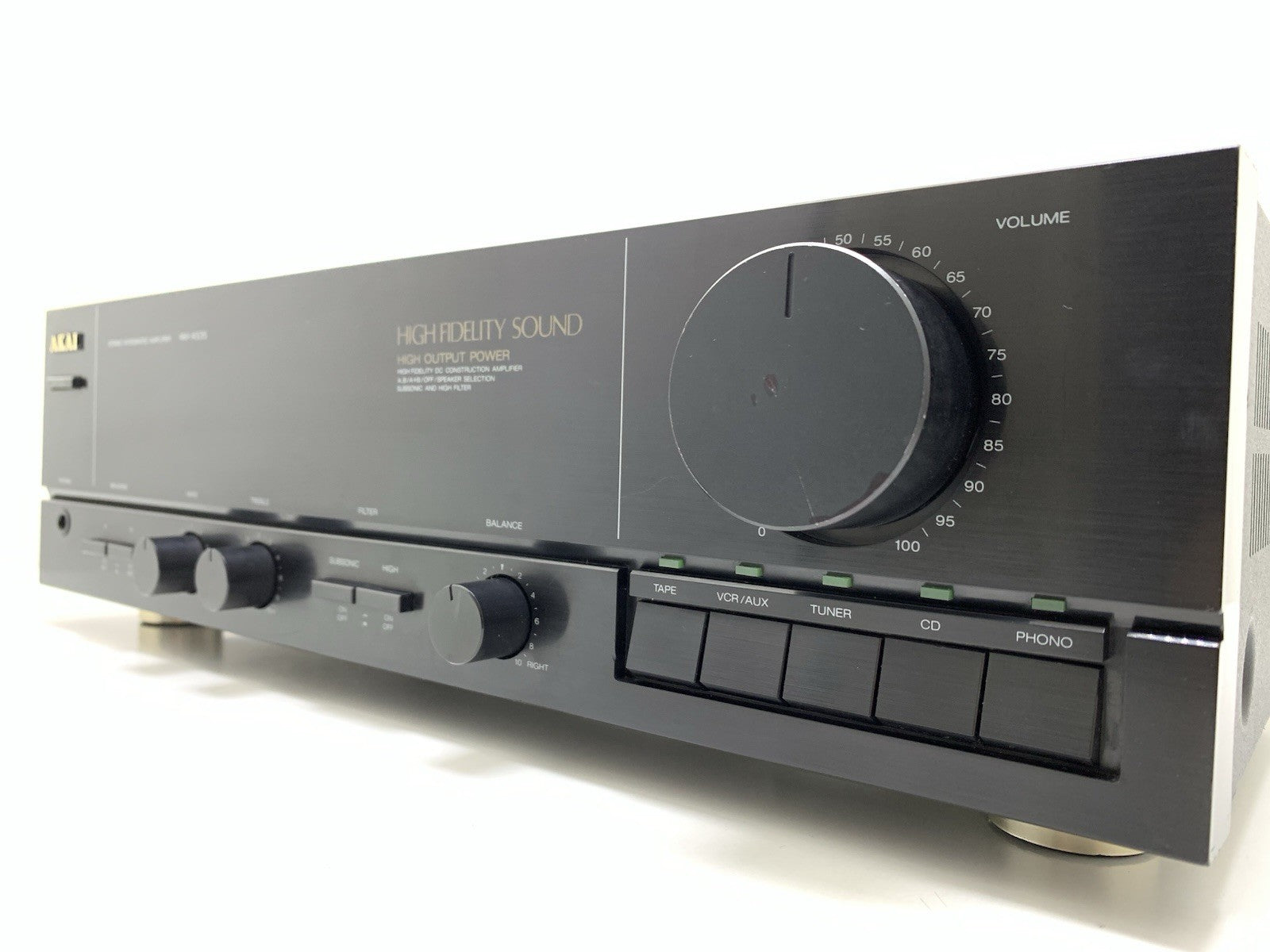 AKAI AM A535 Stereo Integrated Amplifier 60+60 W RMS Vintage 1998 WORK Good Look