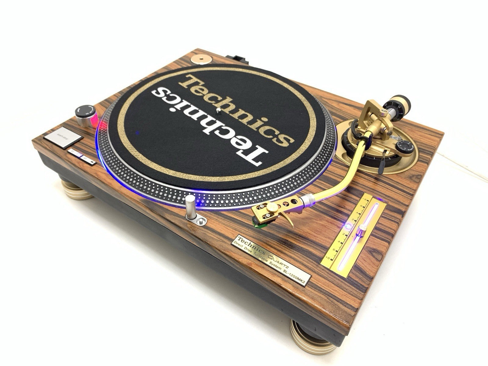 TECHNICS SL 1200 MK2 WOOD and GOLD Direct Drive Turntable Vintage WORK LIKE NEW