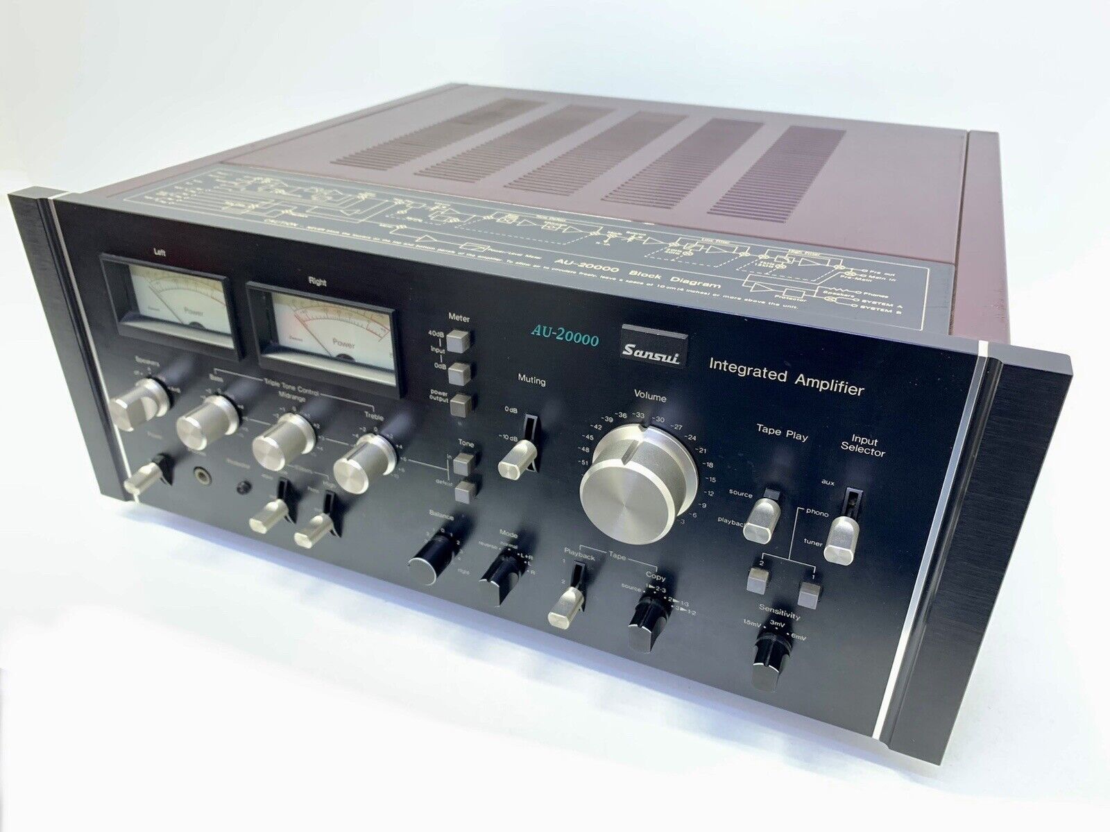 SANSUI AU 20000 Integrated Stereo Amplifier 2 X 170 WRMS Vintage 1975 Good Look