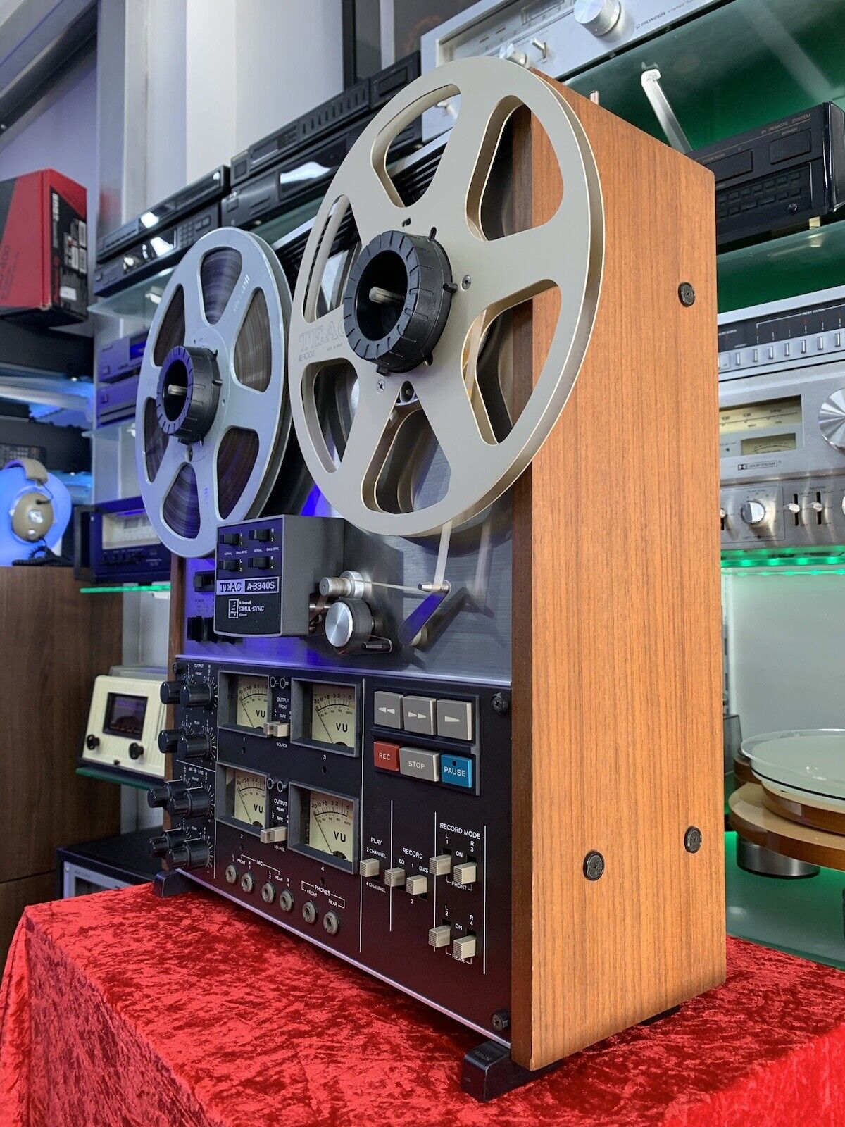 TEAC A-3340S 4 Channel Simul-Sync Reel to Reel 10" Tape Vintage WORK Good Look