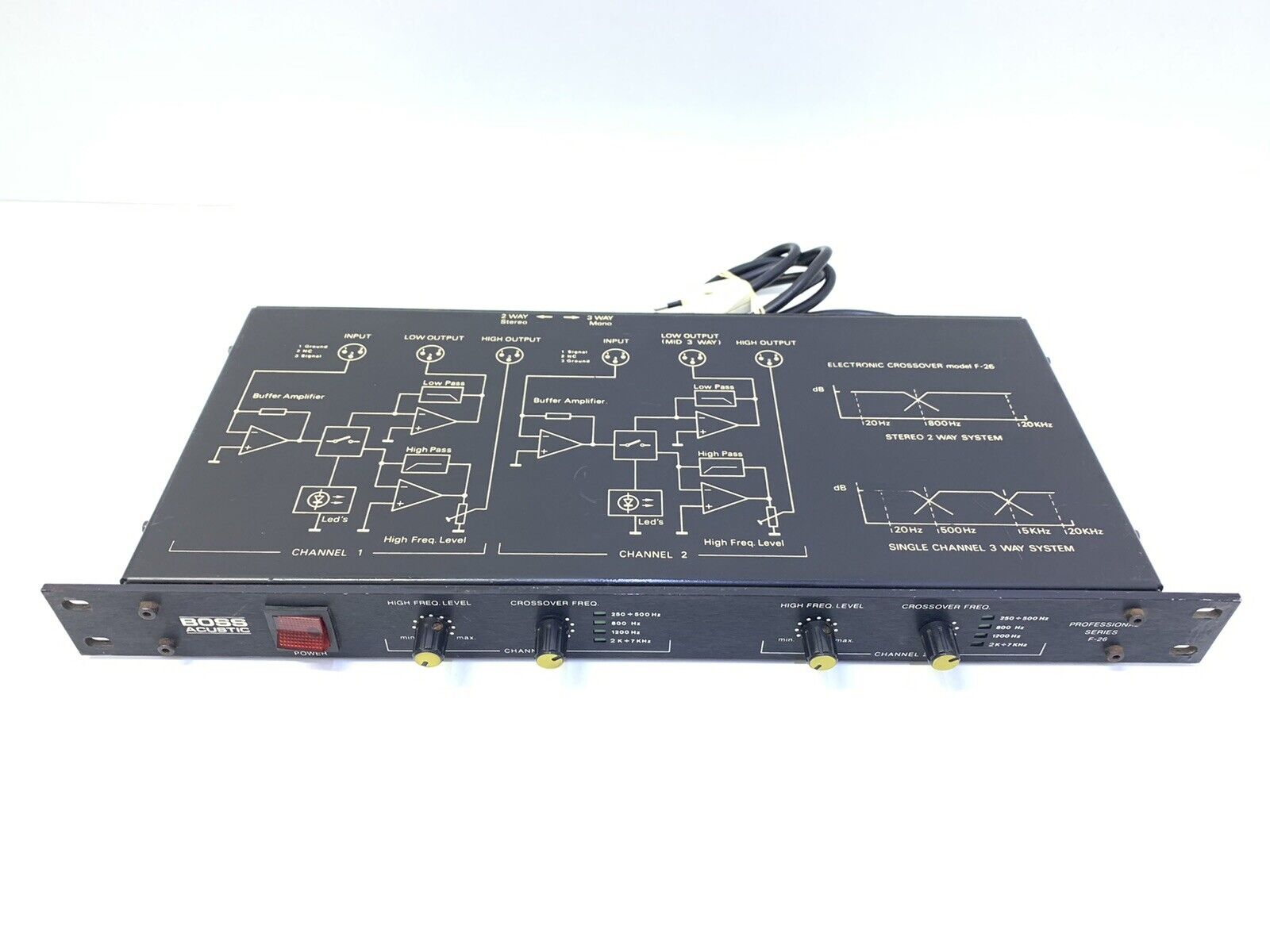 BOSS ACUSTIC Professional ELECTRONIC CROSSOVER model F26 3 Way Working Good Look