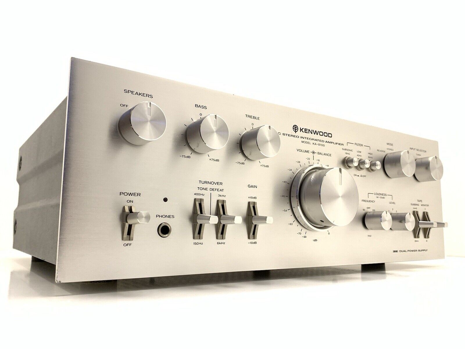 KENWOOD KA 8100 DC Integrated Stereo Amplifier 75+75 WRMS Vintage 1977 Good Look