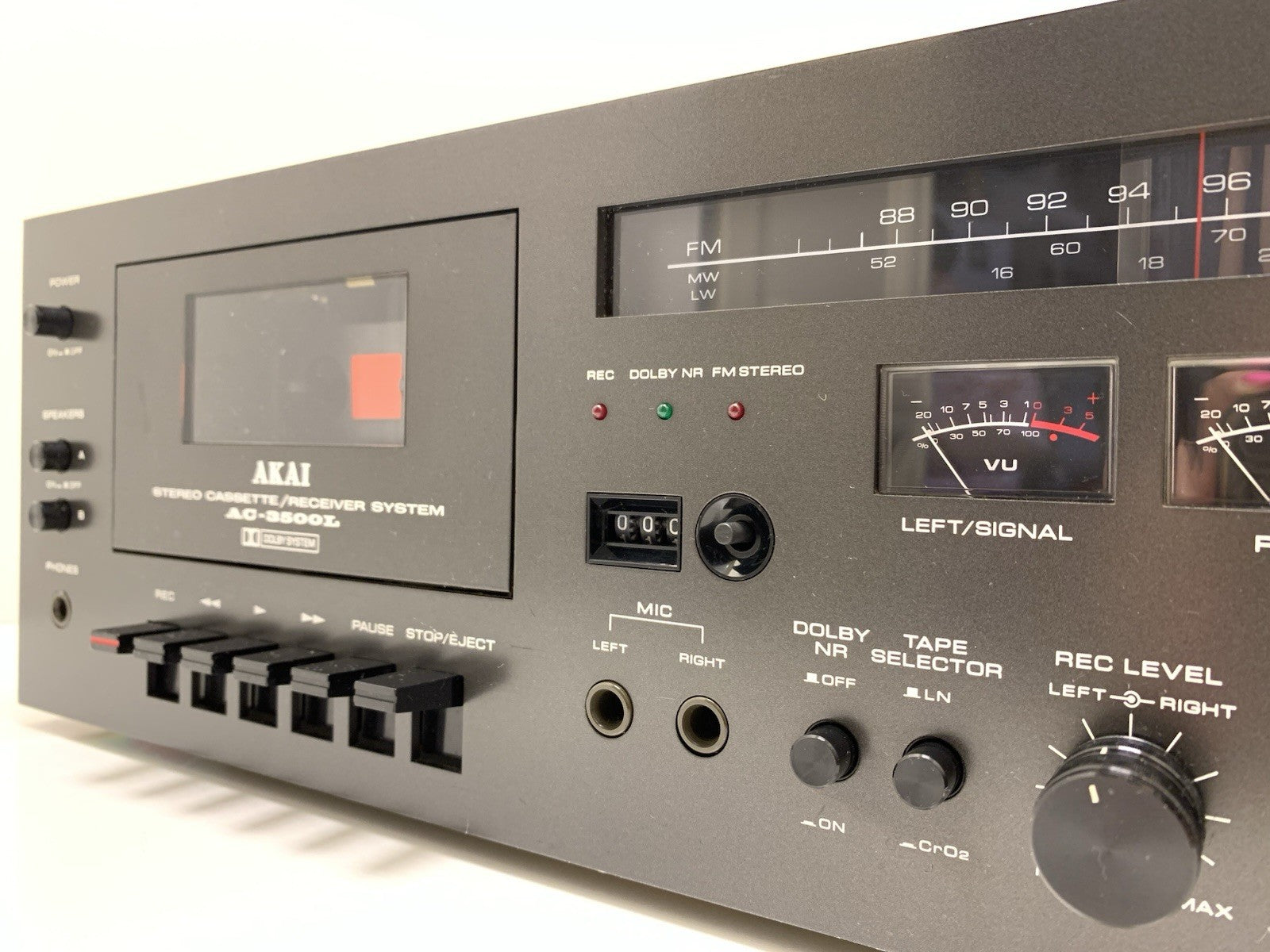 AKAI AC 3500 L Stereo System Cassette Deck Receiver Vintage 1978 WORK Good Look