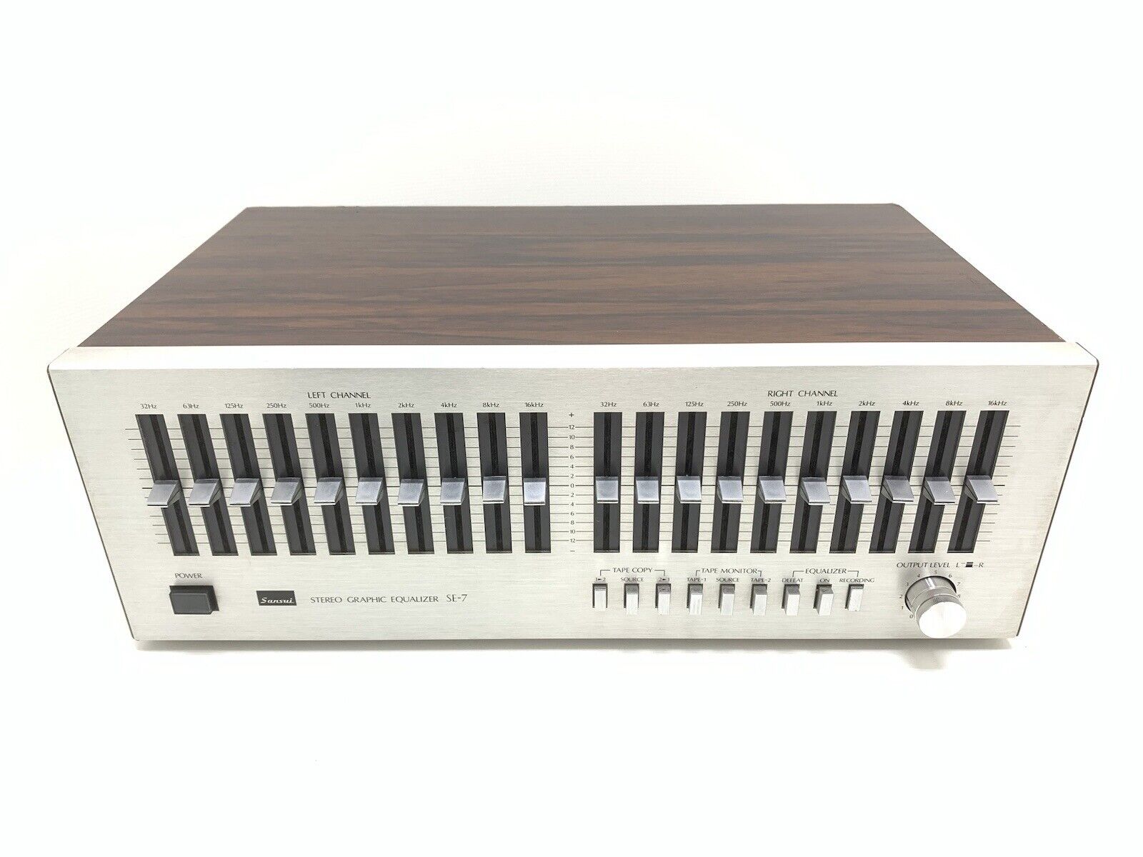 SANSUI SE-7 Stereo Graphic Equalizer  Vintage 1979  Wood WORK PERFECT Good Look