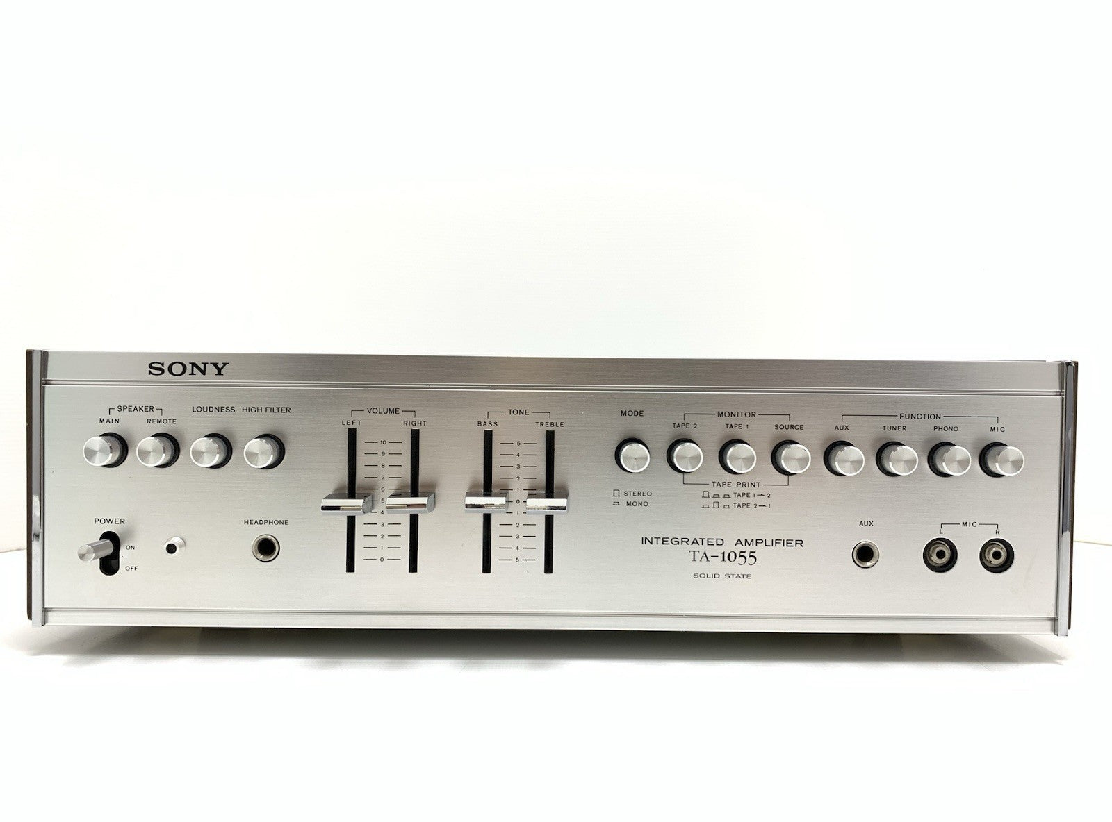 SONY TA 1055 Integrated Stereo Amplifier 23+23 W RMS Vintage 1973 WORK Good Look
