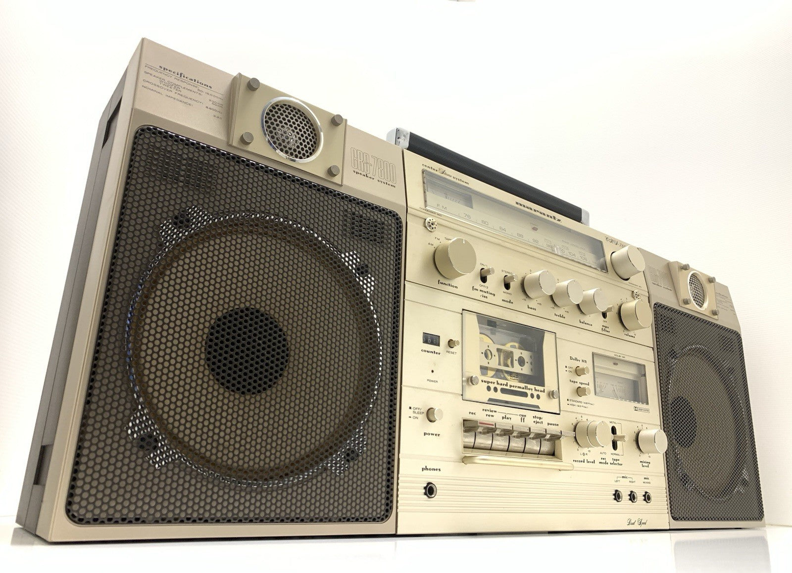 MARANTZ CRS 7800 BIG BOOMBOX STEREO Radio Cassette Vintage 1979 WORK Good Look