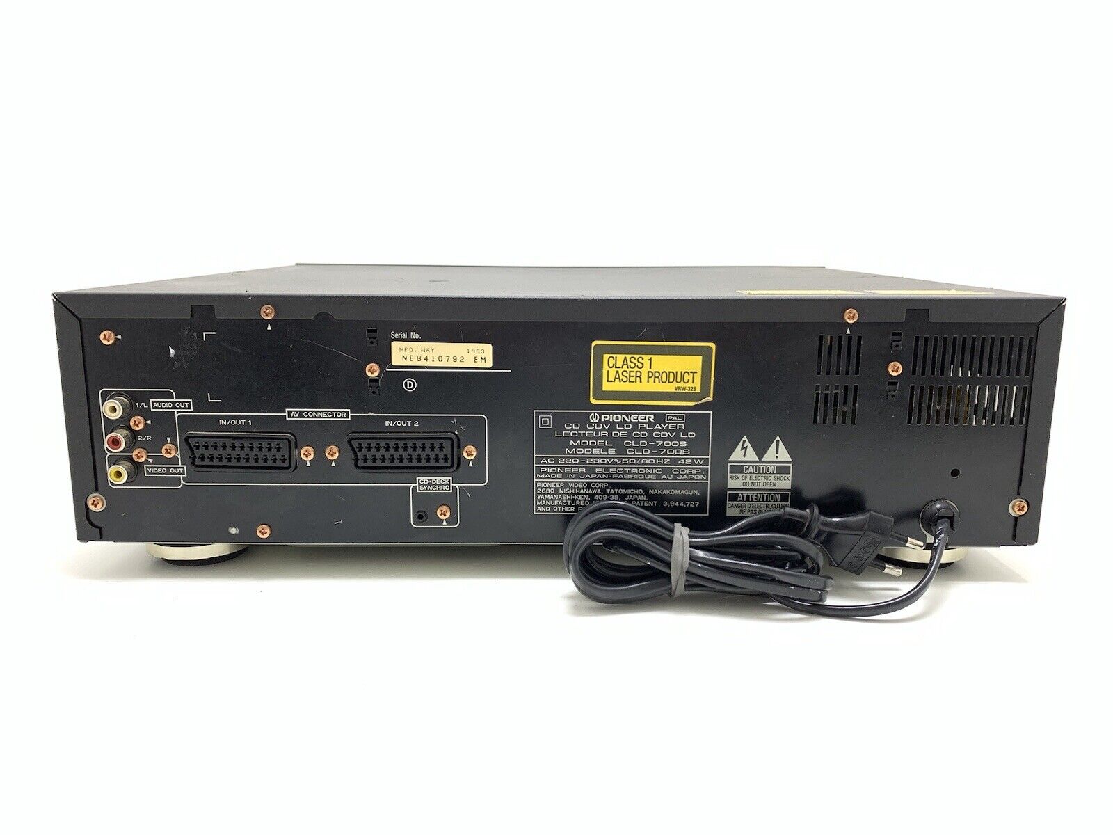 PIONEER CLD 700S CD LD Laser Disc Player Vintage 1992 PAL  Working Good Look