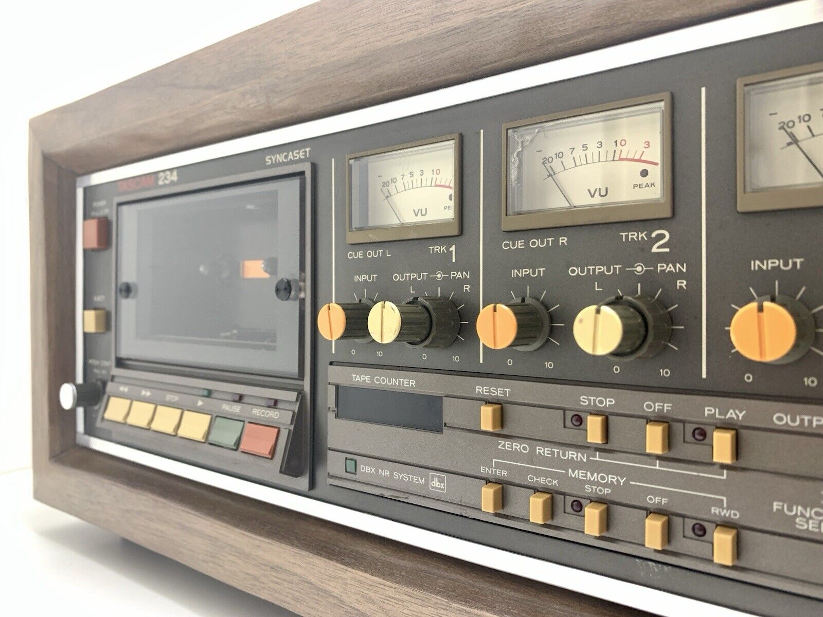 TASCAM 234 Multitrack 4 Channel Cassette Deck Vintage Wood Box WORK Good Look