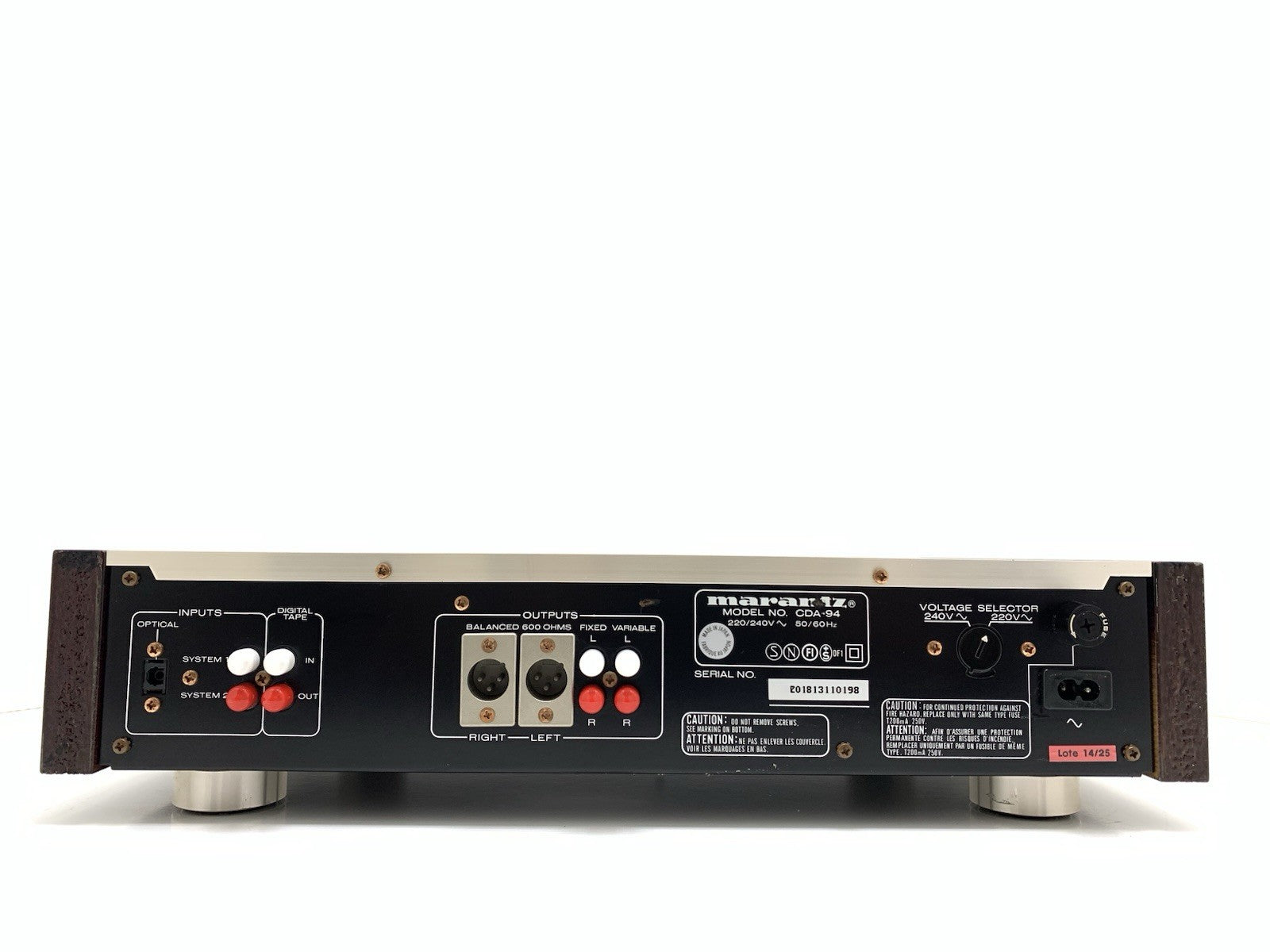 Marantz CDA 94 DAC High End Digital to Analogue Converter Reference Model 1986