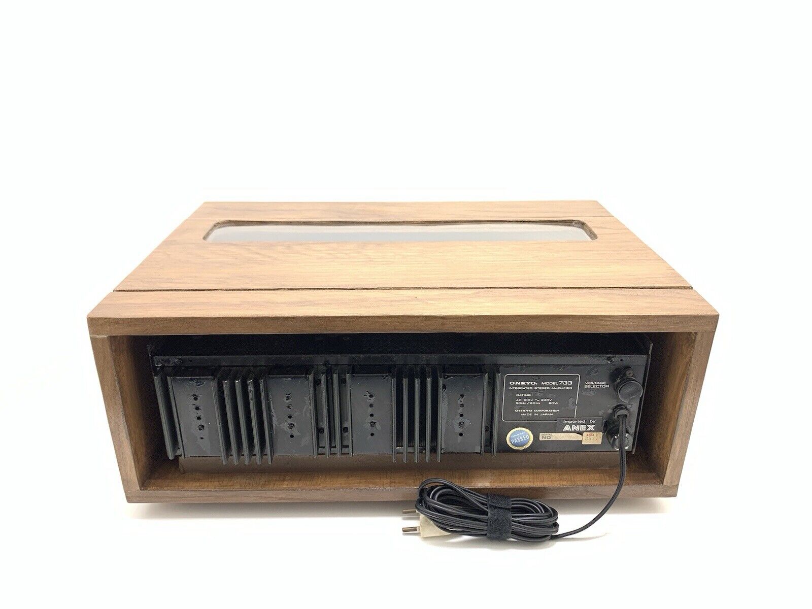 ONKYO INTEGRA 733 Stereo Amplifier 34+34WRMS with WOOD BOX Vintage 1971 WORK NEW