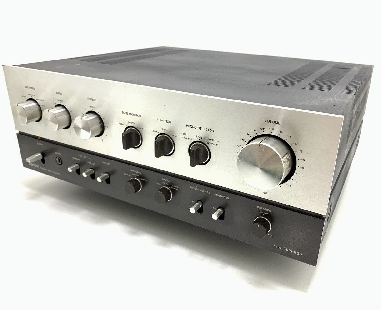 DENON PMA 850 Stereo Integrated Amplifier 85+85 WRMS Vintage 1978 Work Good Look