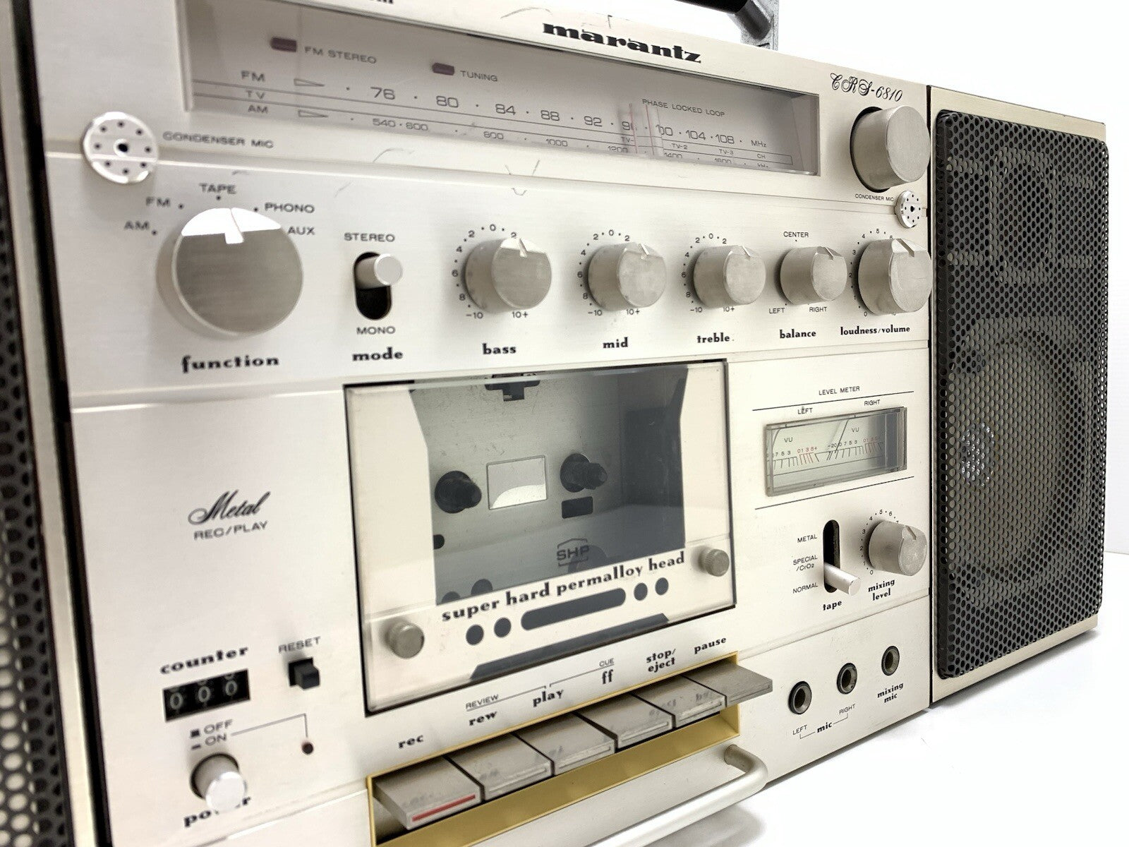 MARANTZ CRS 6810 RARE BOOMBOX STEREO Radio Cassette Vintage 1980 WORK Good Look