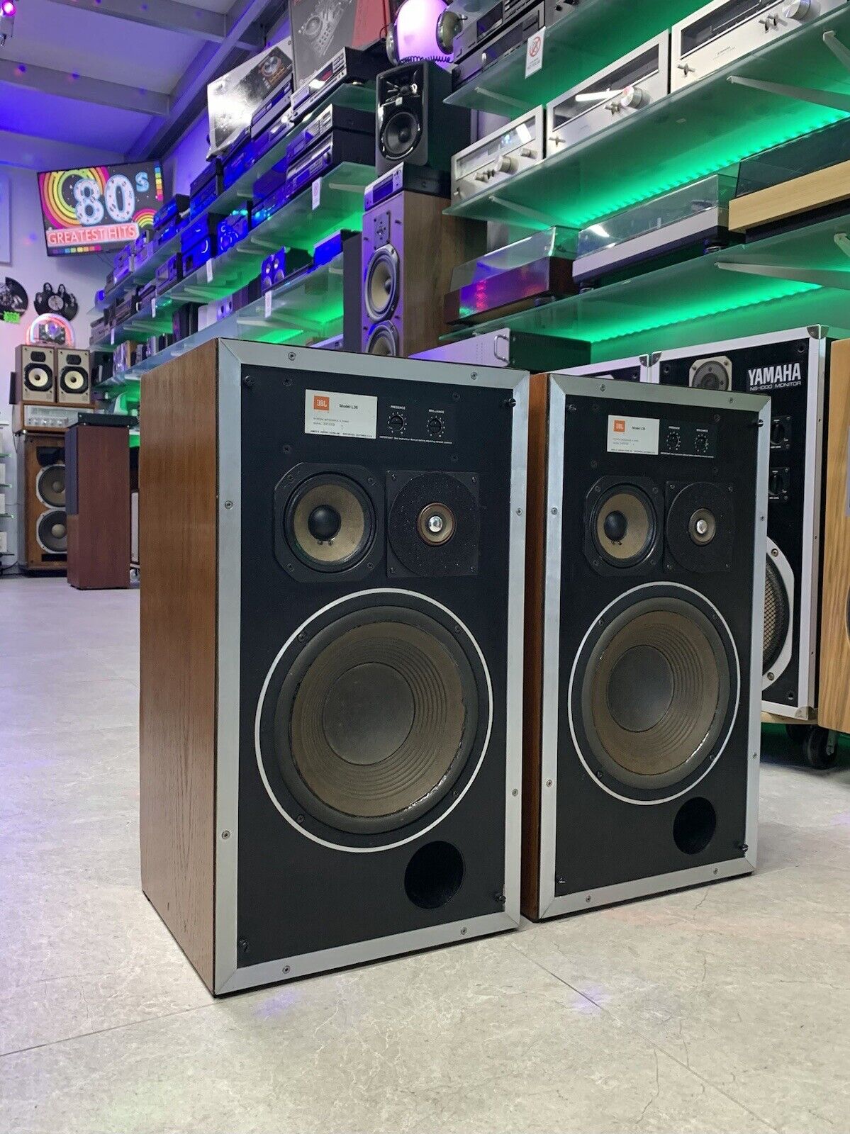 JBL L 36 DECADE LEGENDARY Monitor Speakers Vintage 1978 WORK Perfect GOOD LOOK