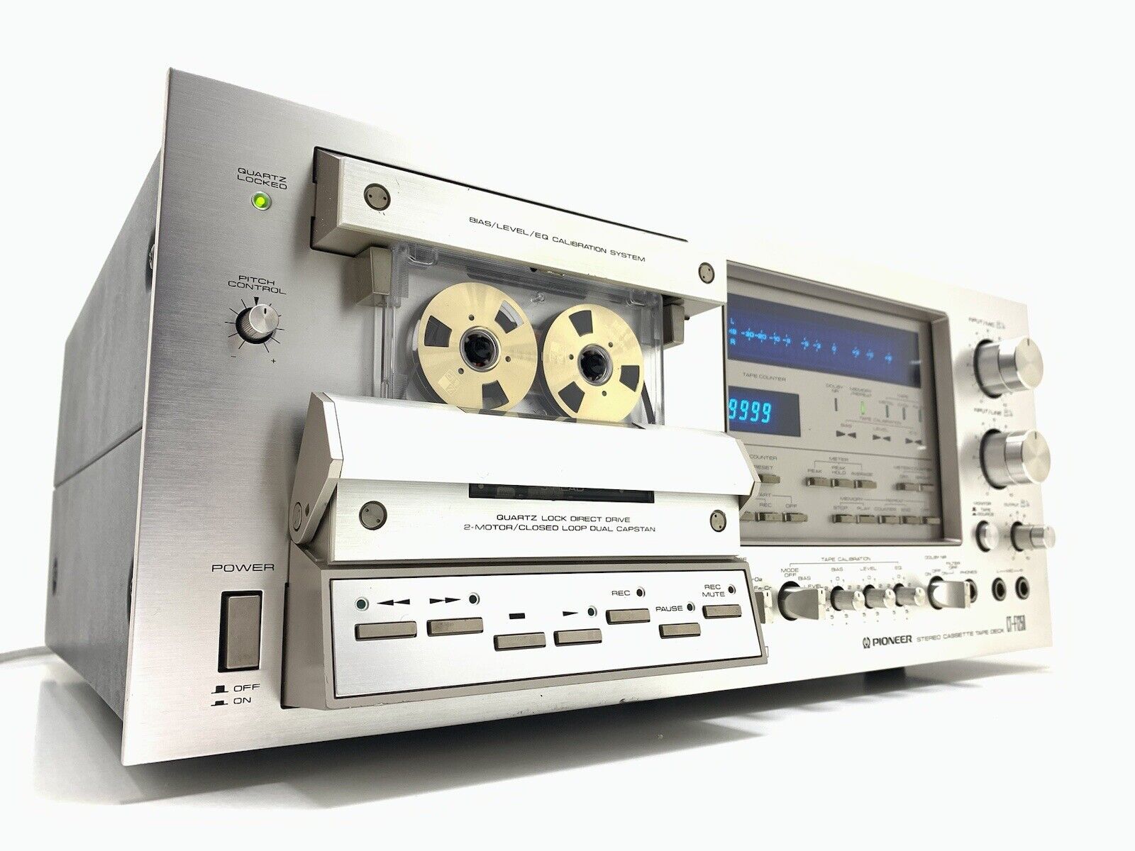 PIONEER CT F1250 3 Head Stereo Tape Deck BLUE LINE Vintage 1979 WORK Good Look