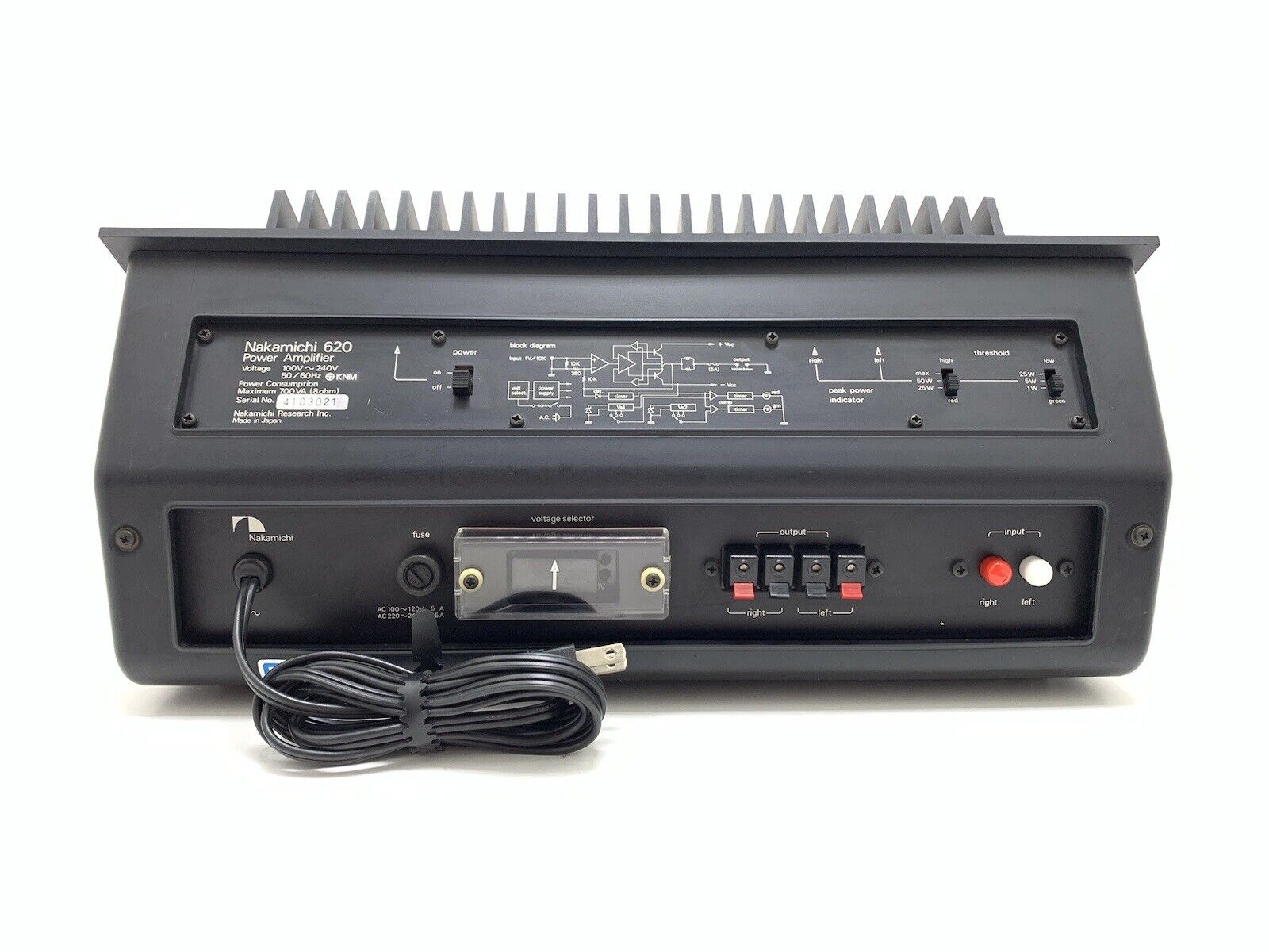 NAKAMICHI 620 Stereo Power Amplifier 2x100 Watts RMS Vintage 1977 WORK Good Look