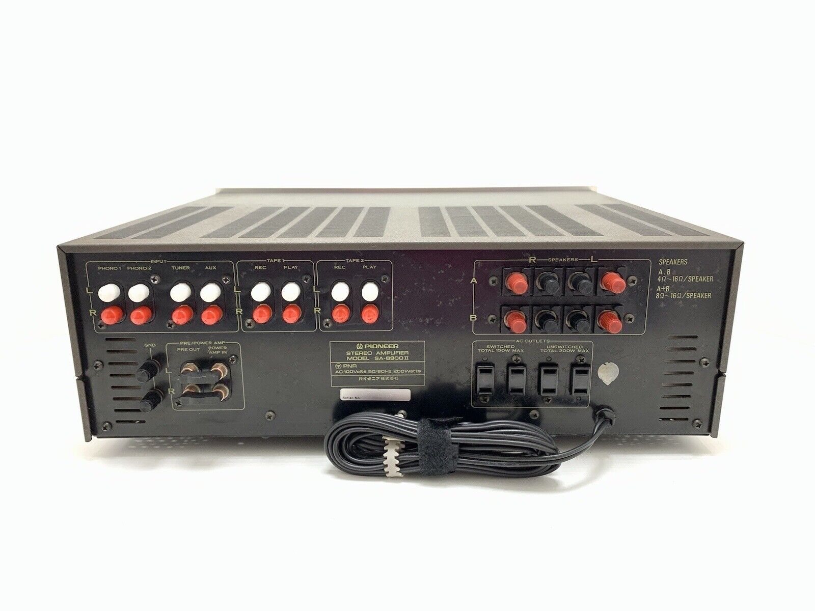 PIONEER SA-8900 II Stereo Amplifier 80+80 WRMS Vintage 1976 Work 220V Good Look