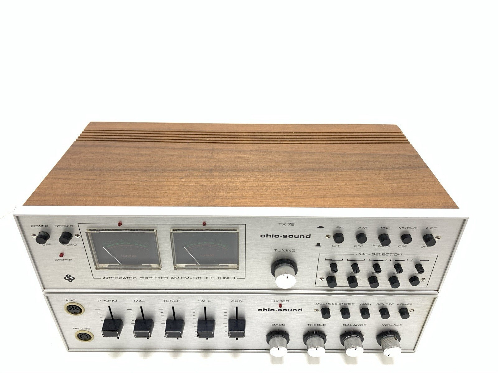 Ohio-Sound UX 180 Amplifier & TX 78 Tuner Rare 1970s Vintage Hi-Fi Set Good Look
