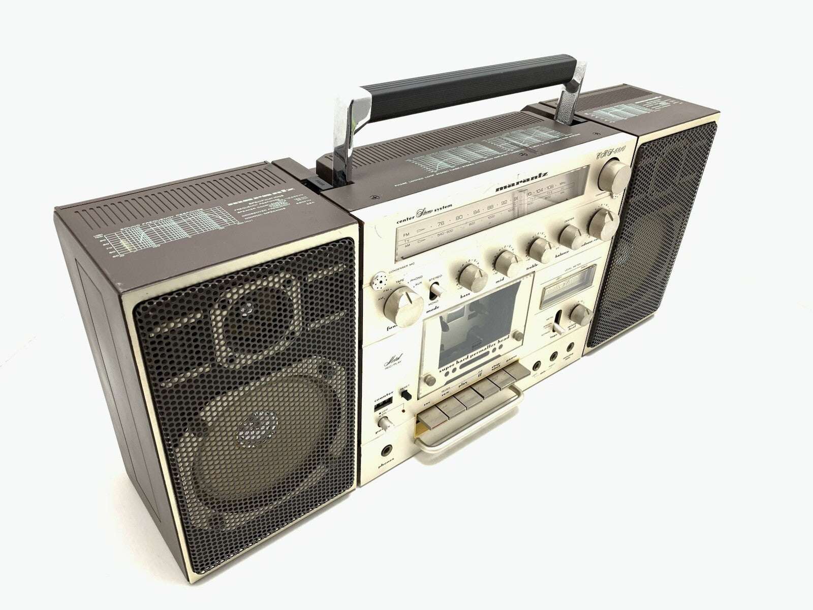 MARANTZ CRS 6810 RARE BOOMBOX STEREO Radio Cassette Vintage 1980 WORK Good Look