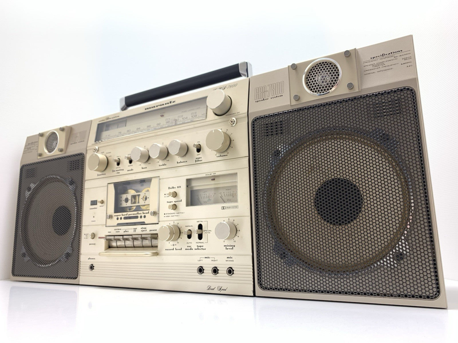 MARANTZ CRS 7800 BIG BOOMBOX STEREO Radio Cassette Vintage 1979 WORK Good Look