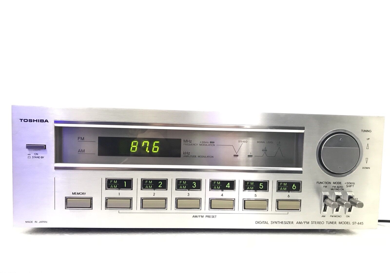 TOSHIBA ST-445 AM-FM Stereo Digital Tuner Vintage 1980 High End Refurbished 100%