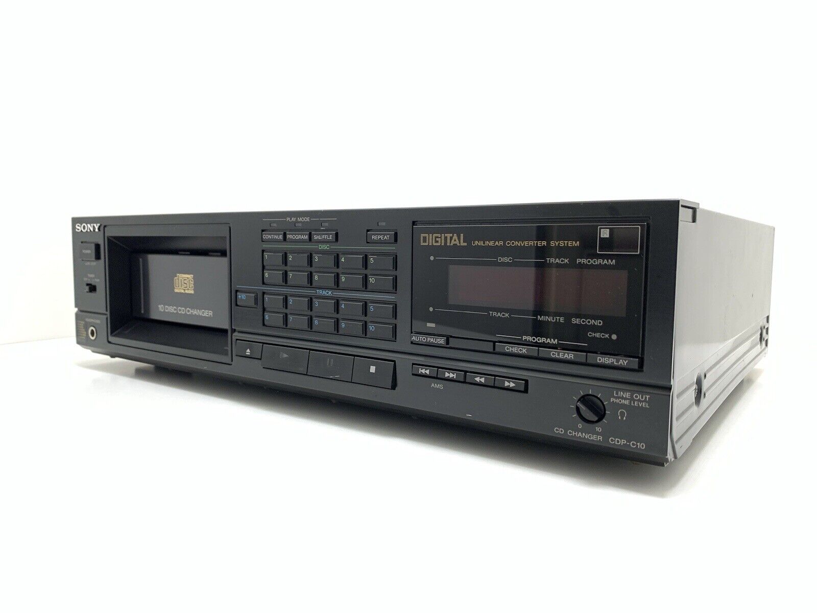 SONY CDP C10 Compact Disc 10 CD Changer + Remote Vintage 1986 WORK Good Look