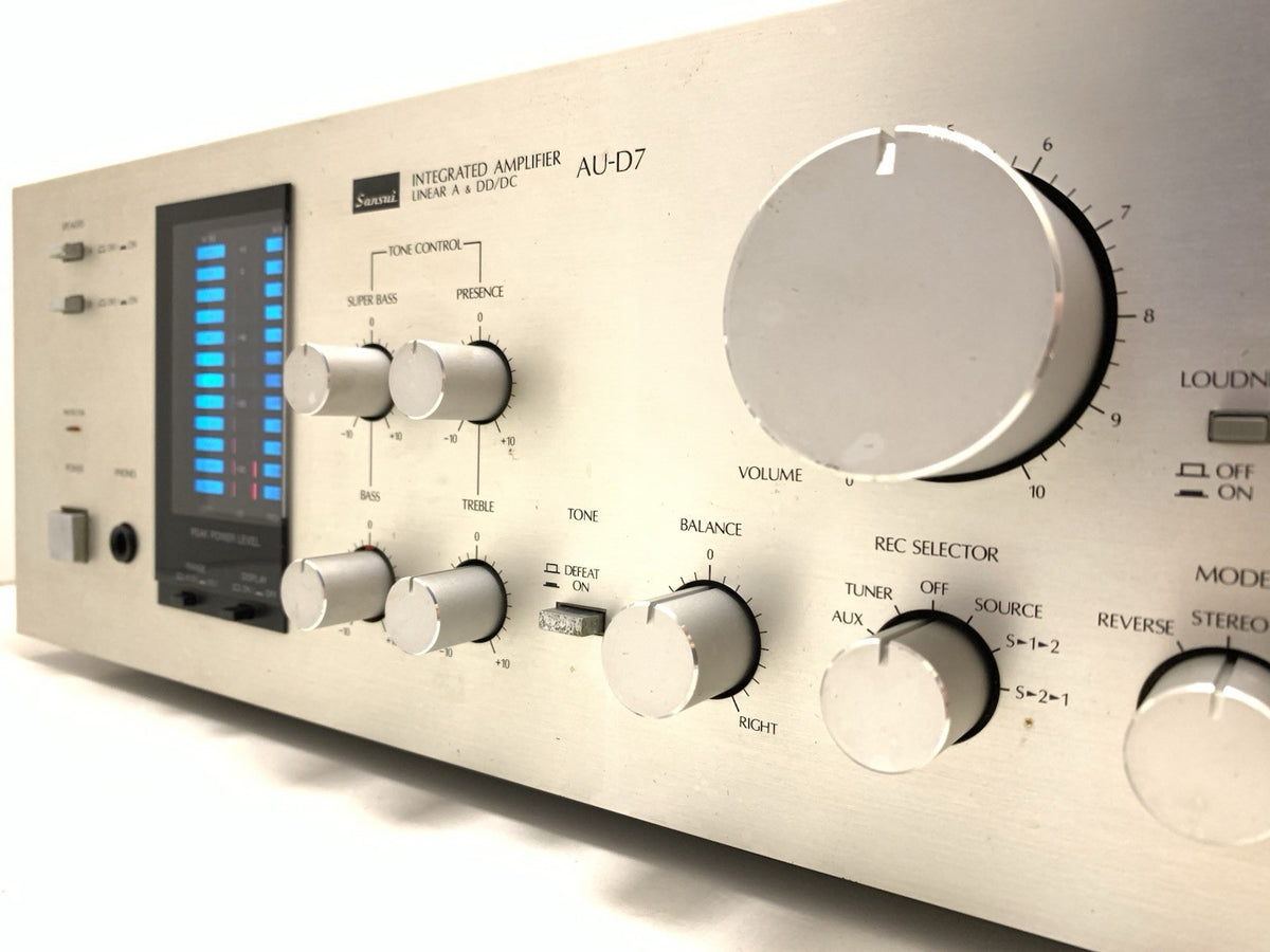 SANSUI AU D7 Integrate Stereo Amplifier 65+65 Watts RMS Vintage 1980 Good Look