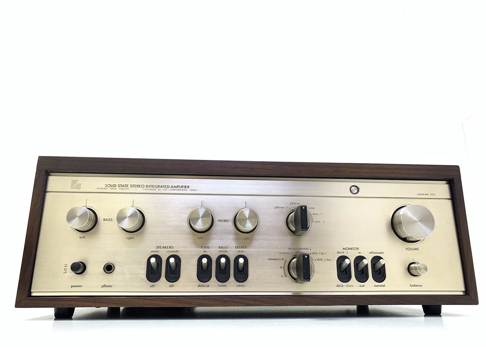 Luxman L-504 Integrated Stereo Amplifier 70Watts RMS Vintage 1973 Work Good Look