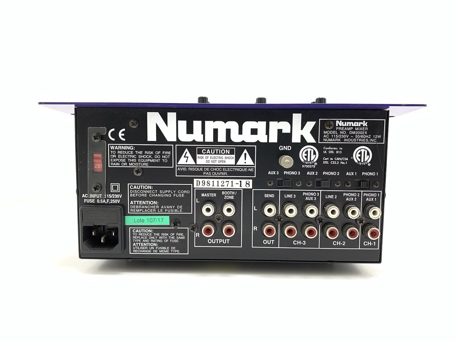 NUMARK DM-2002X Professional DJ PRO MIXER Vintage 1997 WORK Perfect Good Look