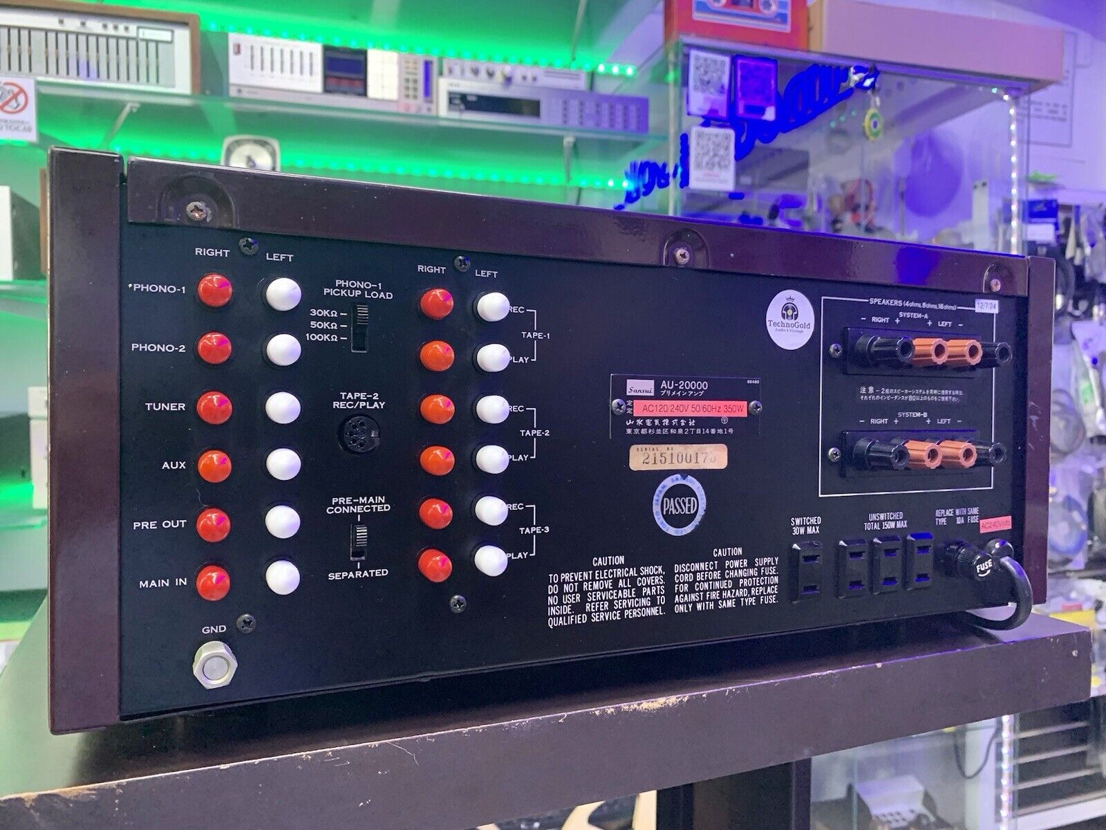 SANSUI AU 20000 Integrated Stereo Amplifier 170+170 WRMS Vintage 1975 LIKE NEW