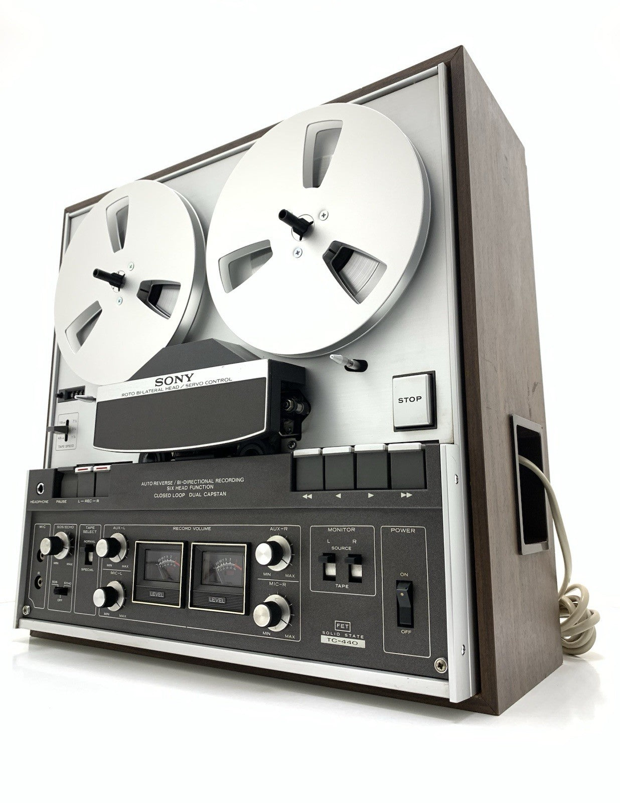 SONY TC 440 Open Reel 4 Track 7" Tape 3 Head Auto Reverse Vintage WORK Good Look