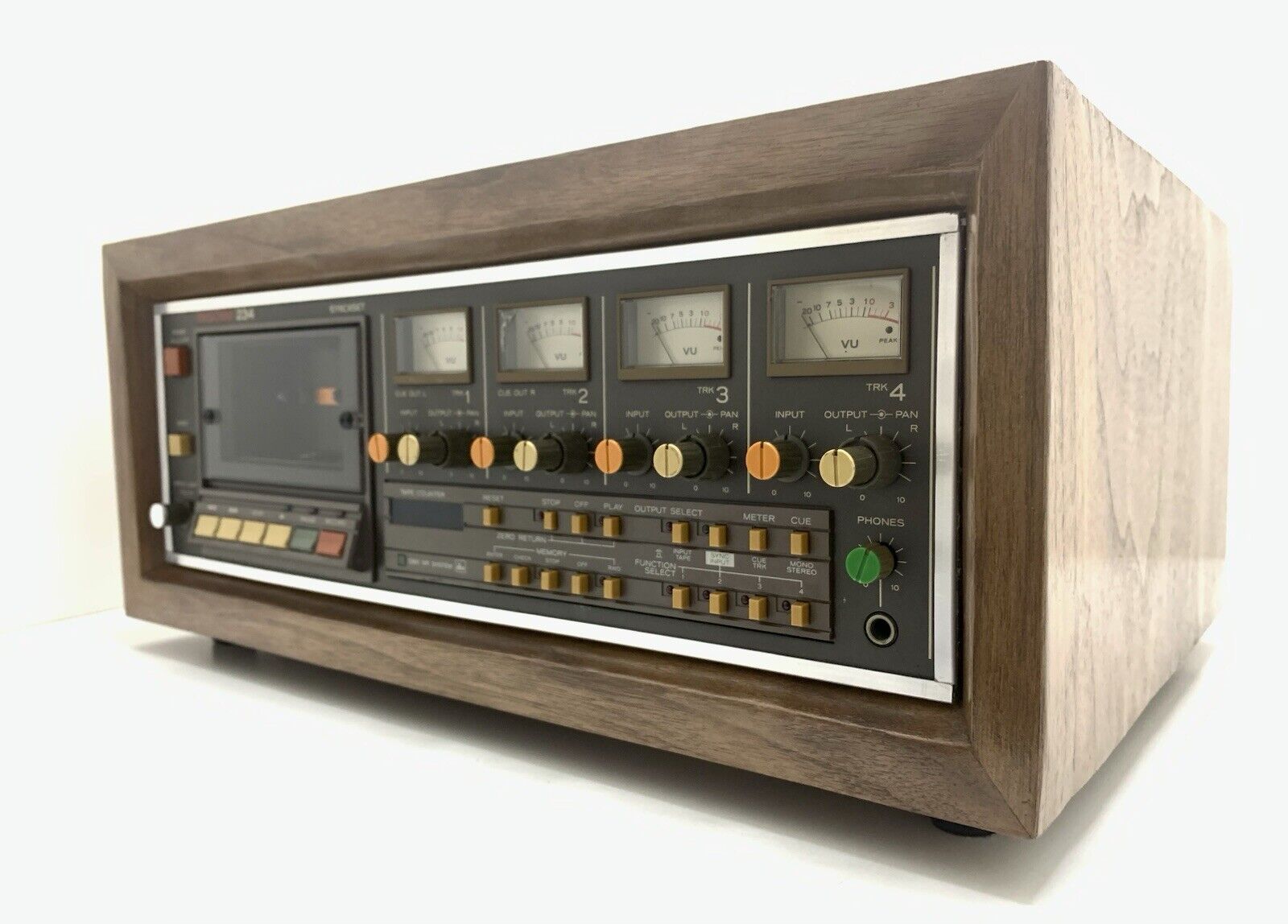 TASCAM 234 Multitrack 4 Channel Cassette Deck Vintage Wood Box WORK Good Look