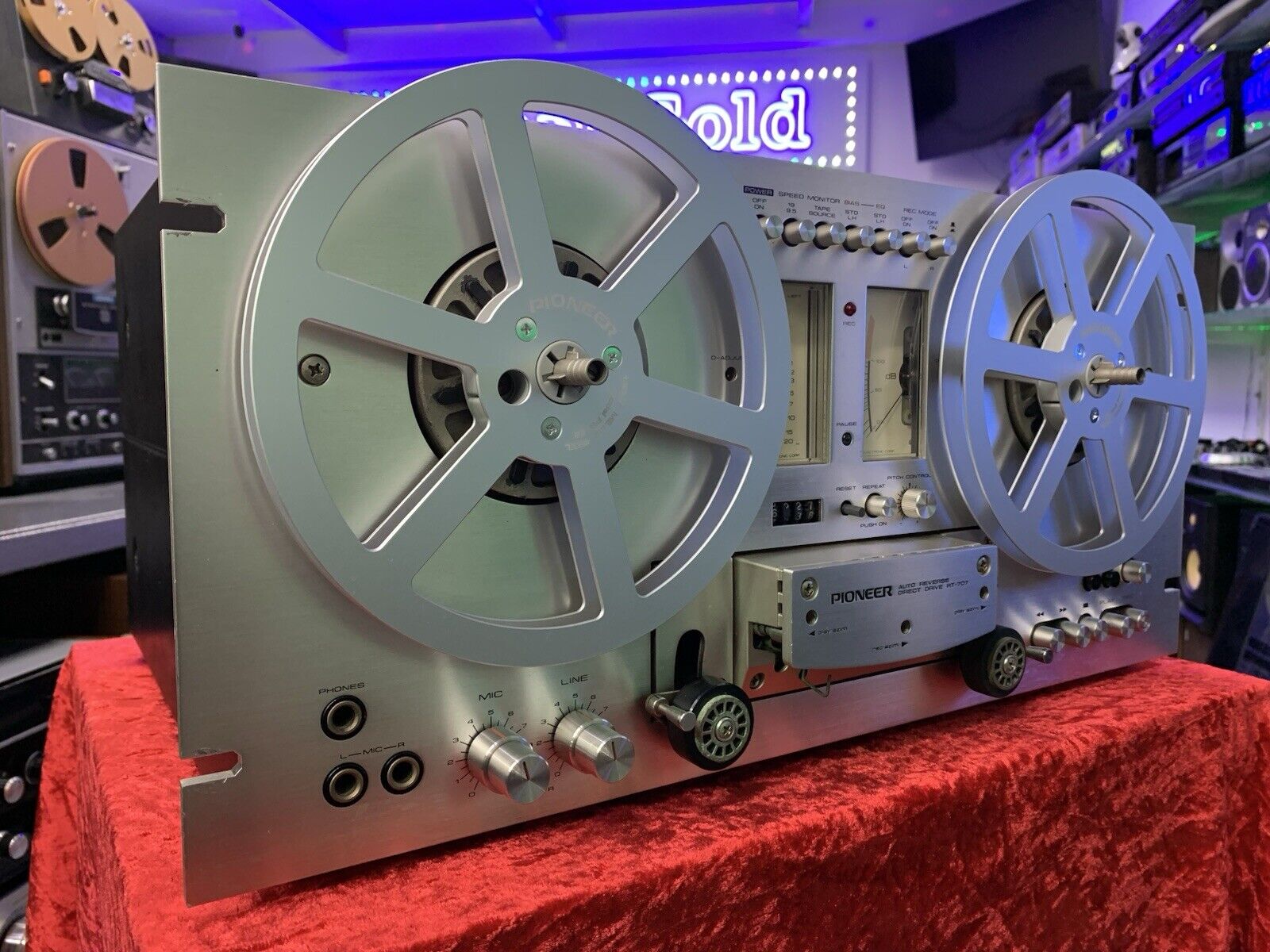 PIONEER RT 707 Reel to Reel 4 Track 7" Tape Vintage 1977 AutoReverse WORK Good L