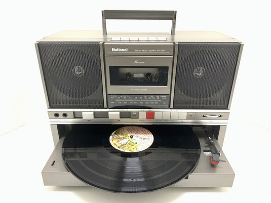 NATIONAL PANASONIC SG J500 BOOMBOX STEREO Radio Cassette Turntable Vintage WORK