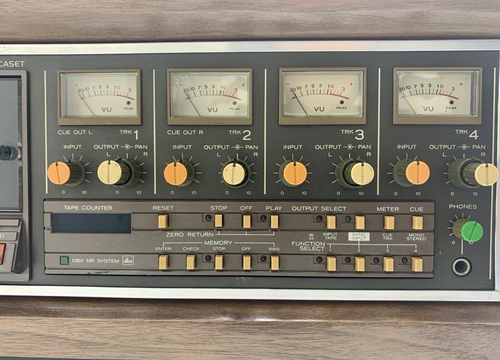 TASCAM 234 Multitrack 4 Channel Cassette Deck Vintage Wood Box WORK Good Look
