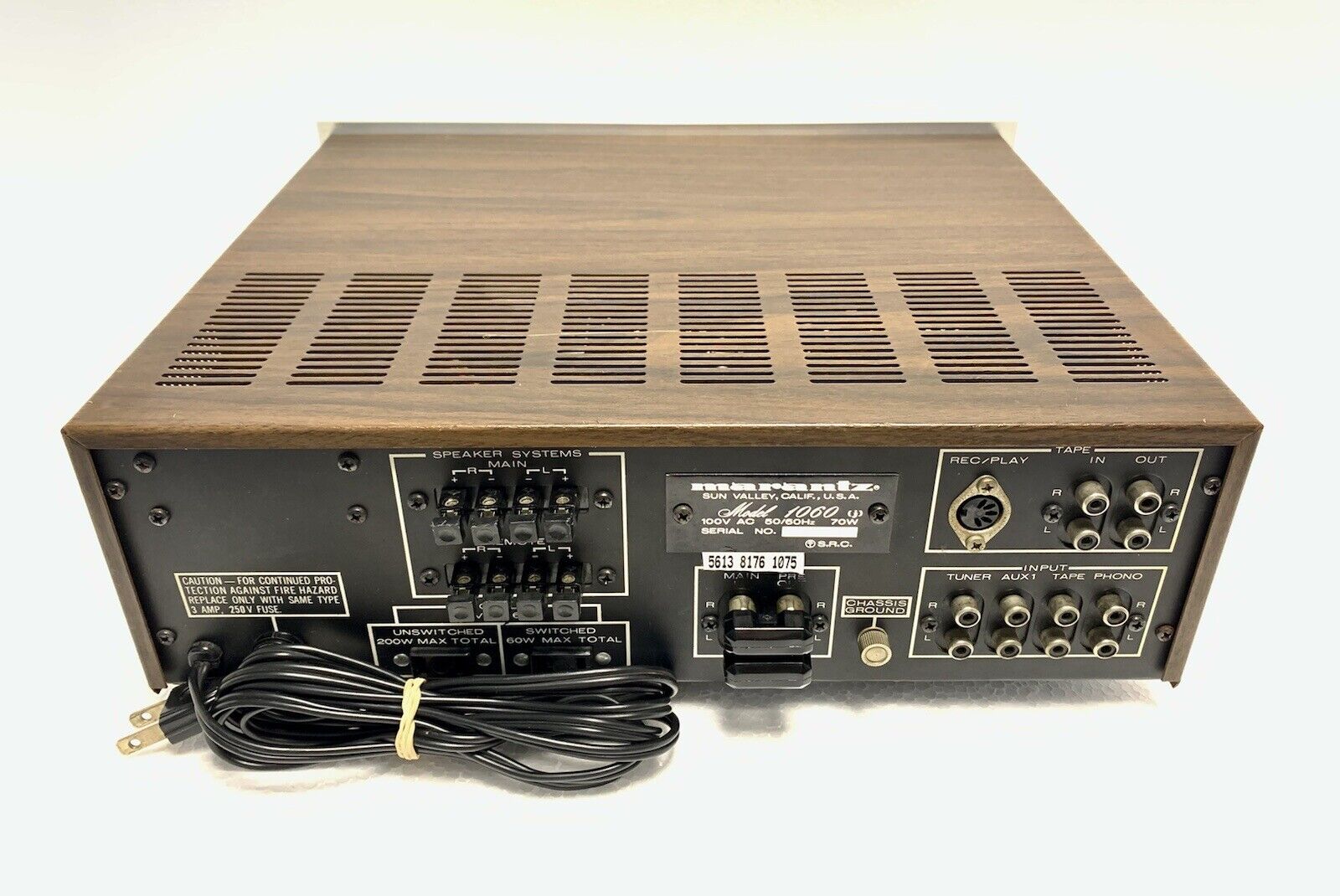 MARANTZ 1060 Stereo Integrated Amplifier Vintage 1971 WORK PERFECT Like New
