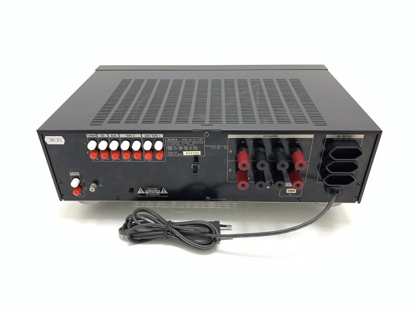 SONY TA-F319R Integrated Stereo Amplifier 40+40 WRMS Vintage 1992 WORK Good Look